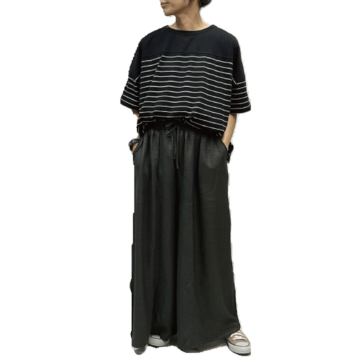 GENTIL スリットメッシュ肩切替ワイドTee - 画像5