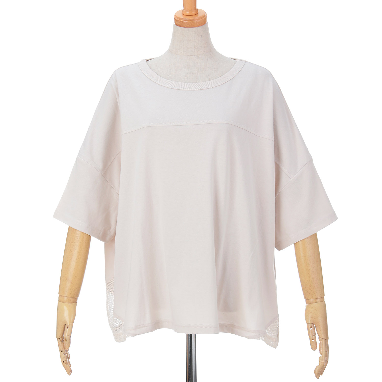 GENTIL スリットメッシュ肩切替ワイドTee - 画像9