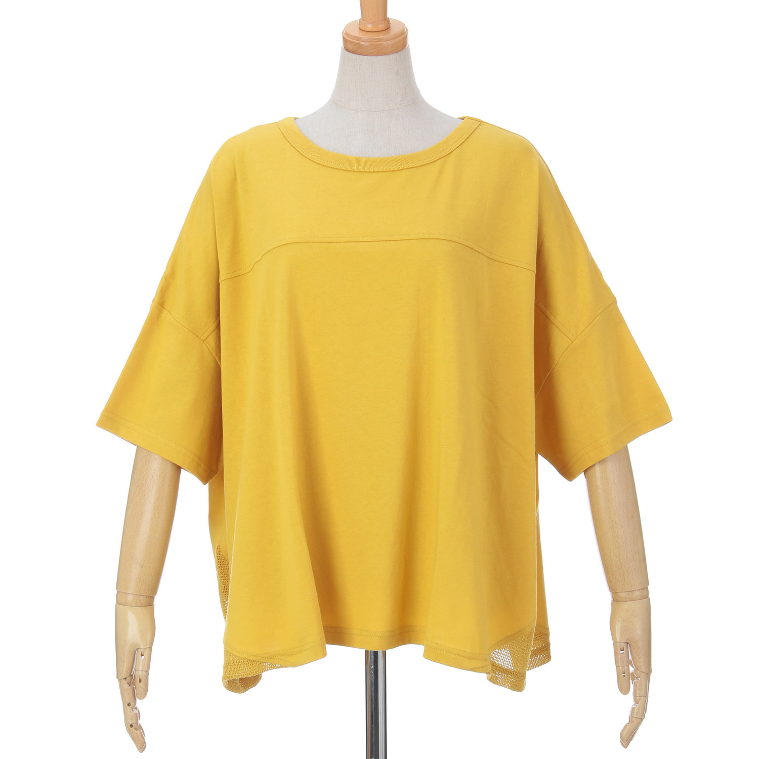 GENTIL スリットメッシュ肩切替ワイドTee - 画像10