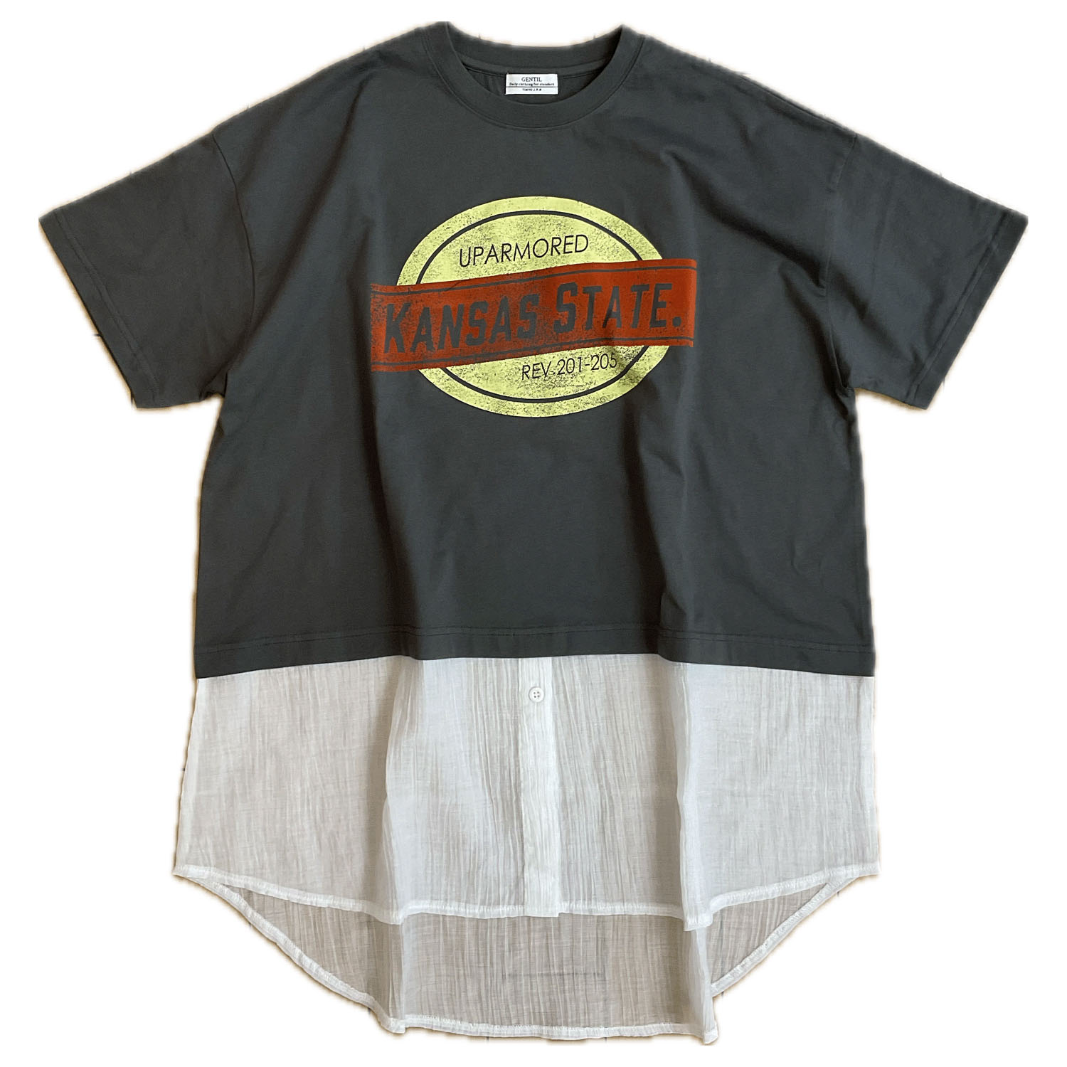 GENTIL シャツレイヤード風プリントT - 画像3