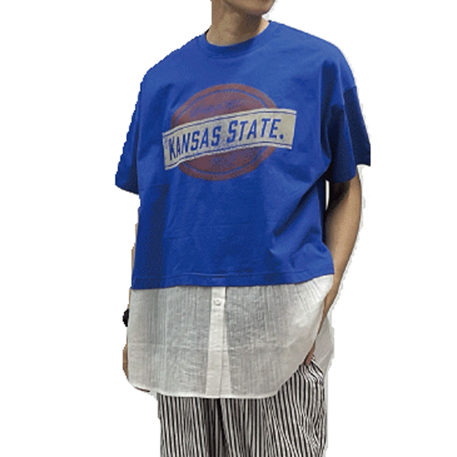 GENTIL シャツレイヤード風プリントT