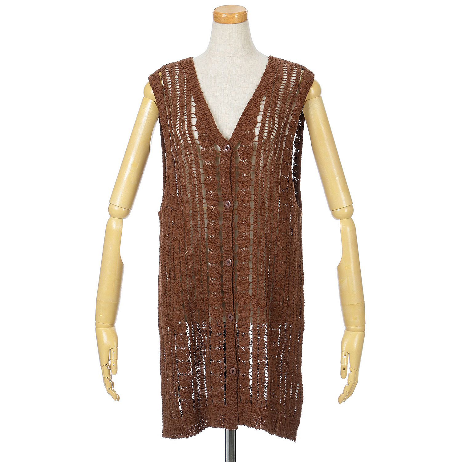 【Insta Live】GENTIL かぎ針編み風ロングベスト - 画像6