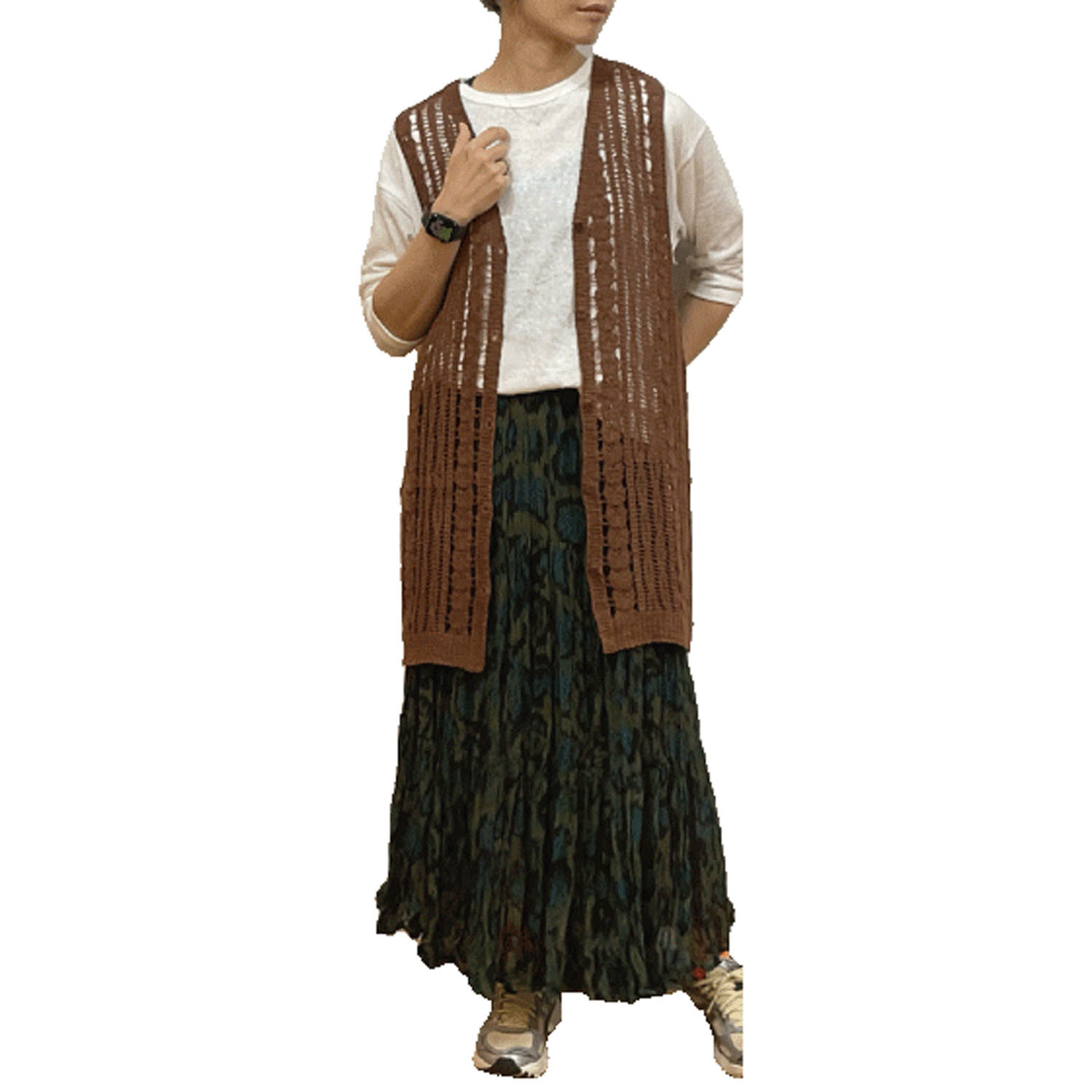 【Insta Live】GENTIL かぎ針編み風ロングベスト