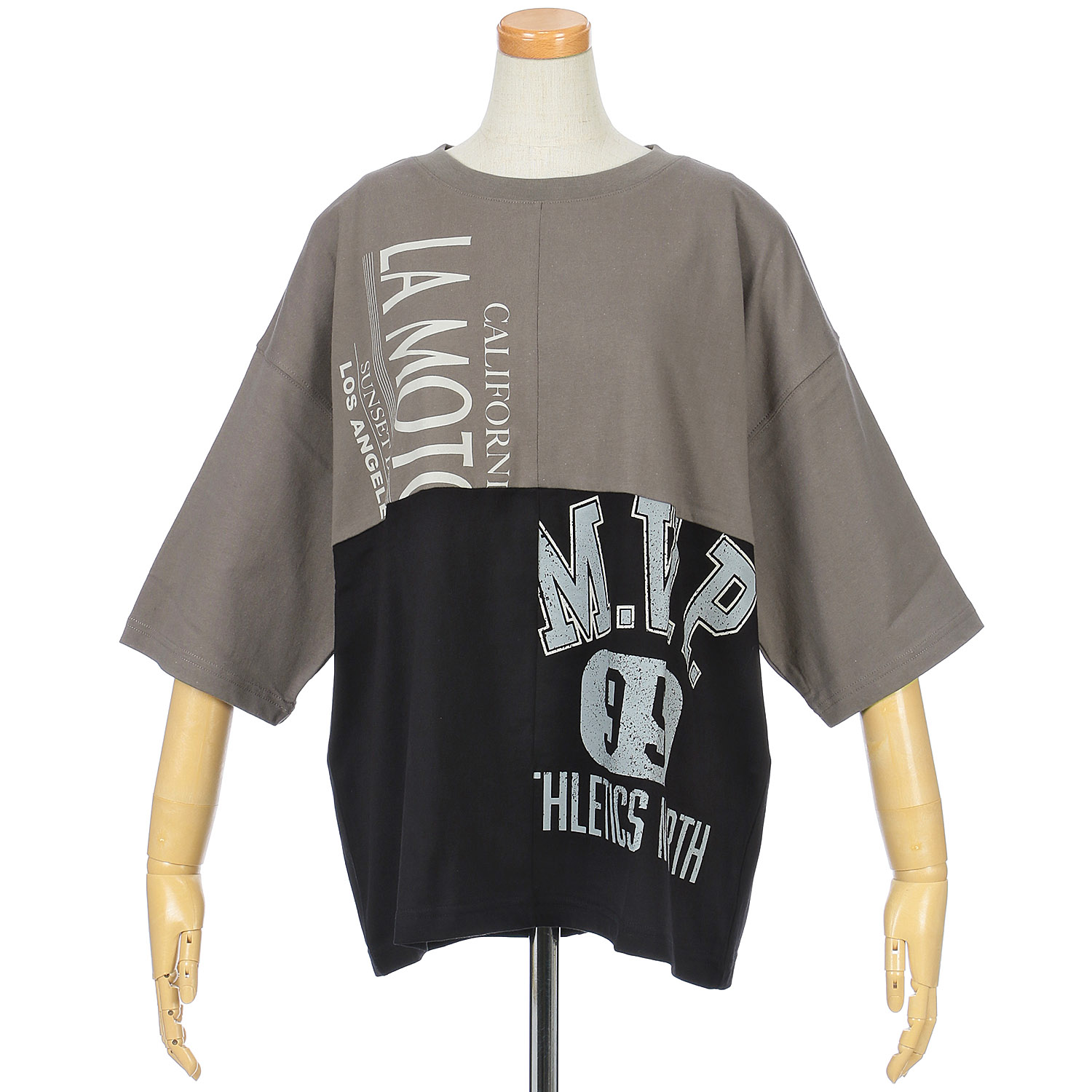 GENTIL リメイク風配色プリントTee