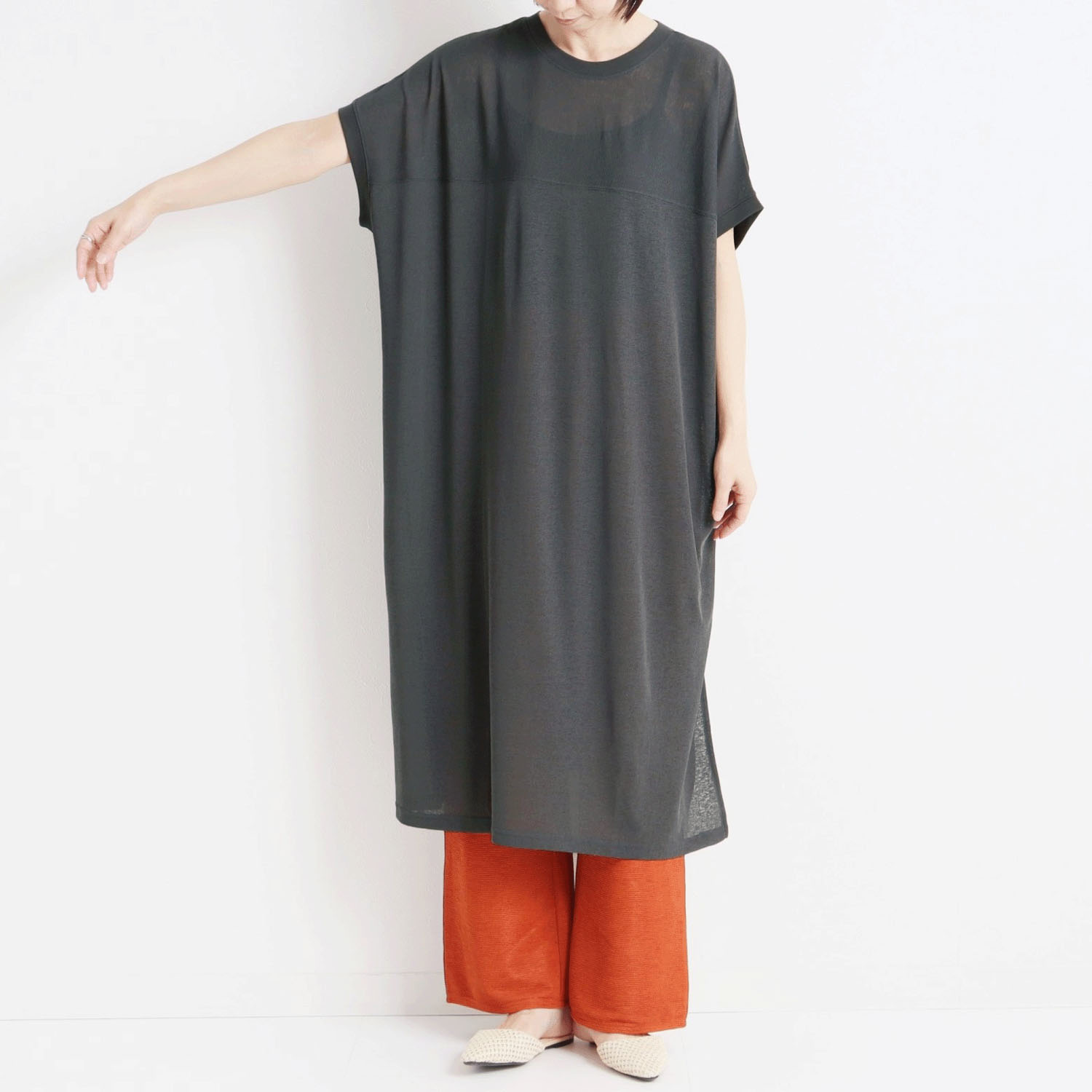 【Insta Live】le colis シアー梨地切替ワンピース - 画像3