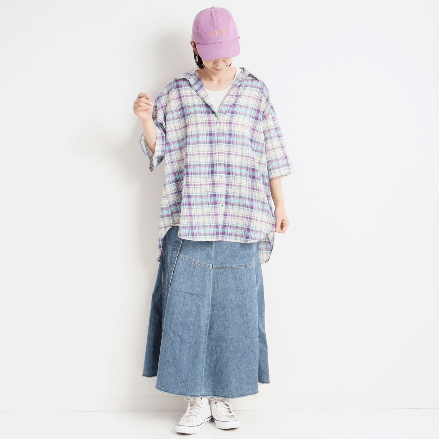 le colis リネンブレンドワイドシャツ5分袖 - 画像2