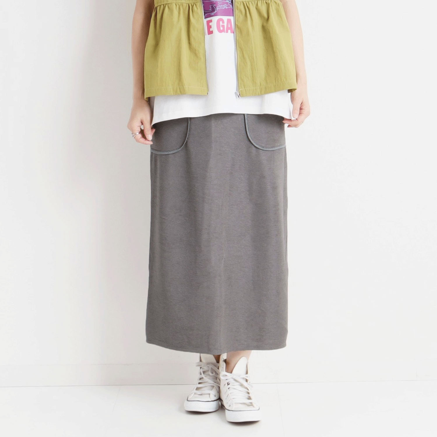 【Insta Live】le colis シャイニーコードナロースカート - 画像2