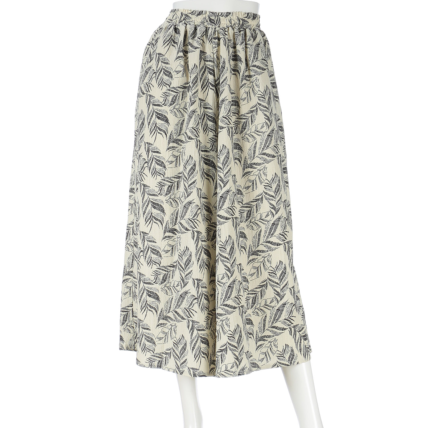 le colis ボタニカルプリントギャザーパンツ