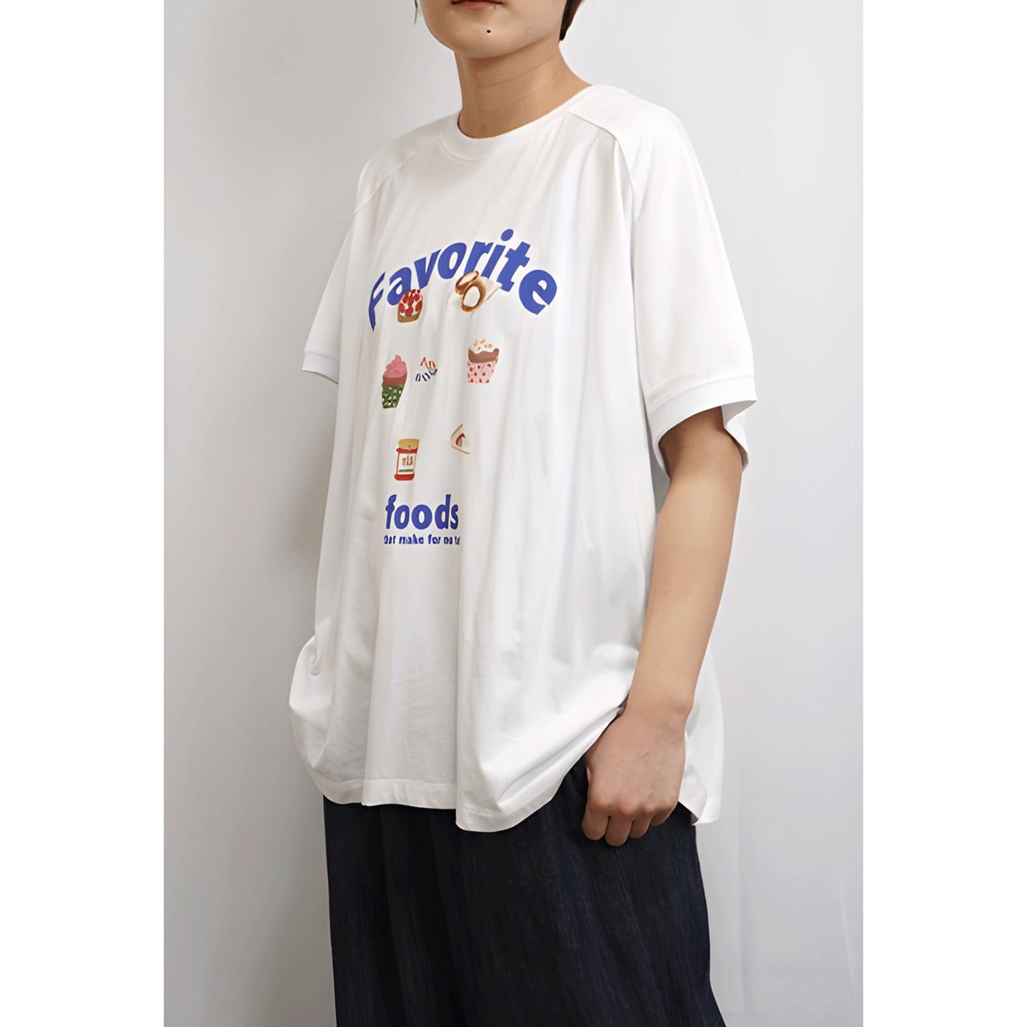 fu－dueka：：変形ワイドプリント花Tee