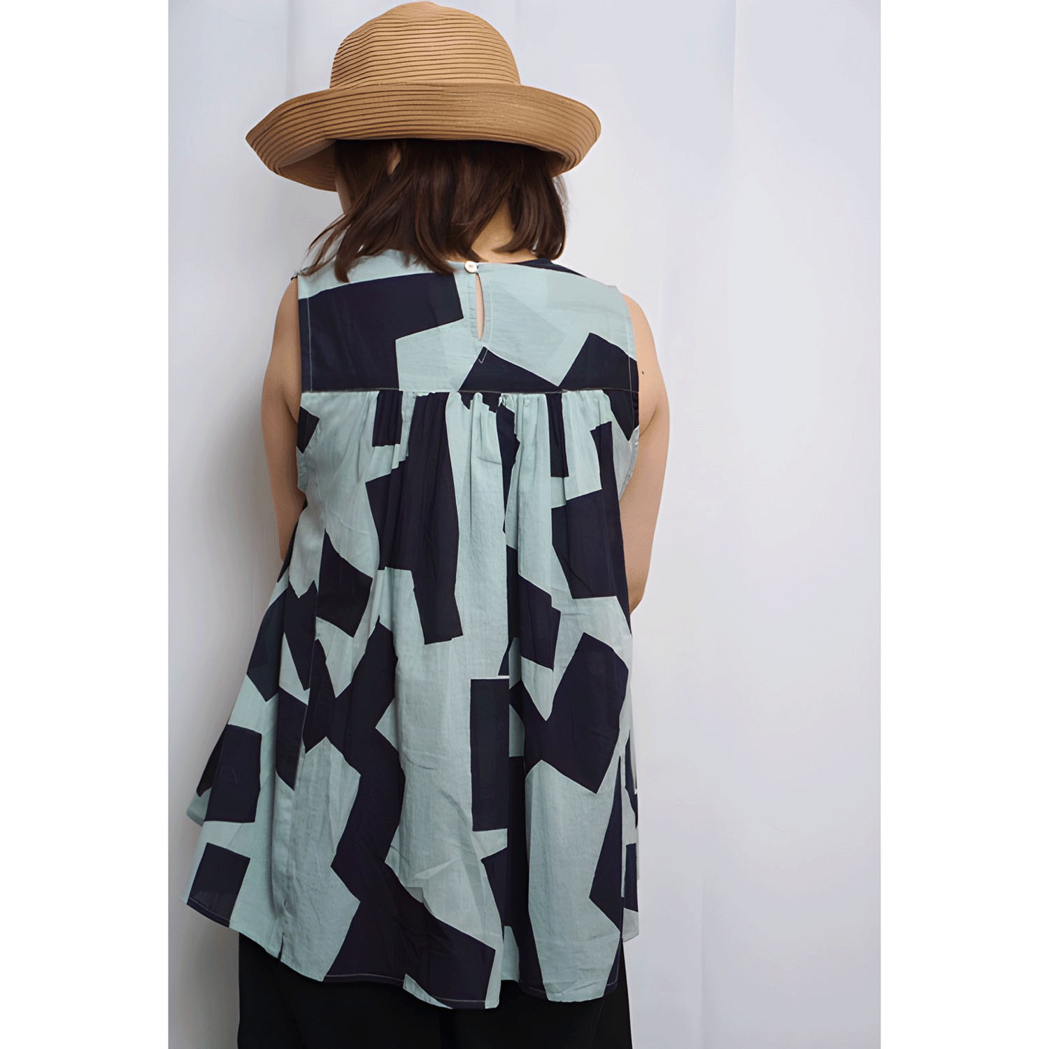 fu－dueka：： 幾何学プリントギャザーチュニック - 画像3