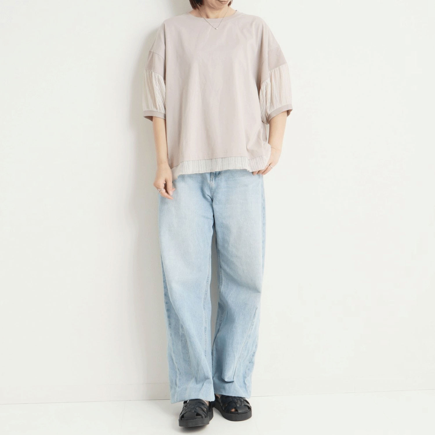 le colis シアーストライプレイヤード風プルオーバー - 画像4