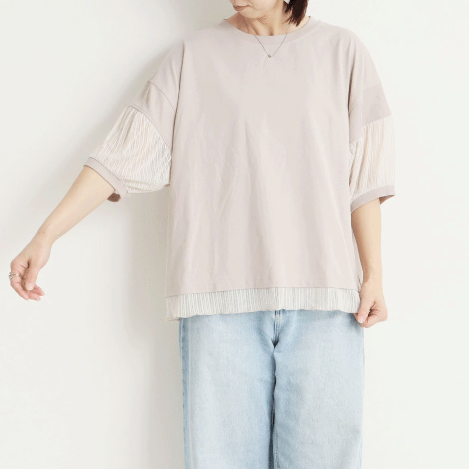 le colis シアーストライプレイヤード風プルオーバー - 画像1