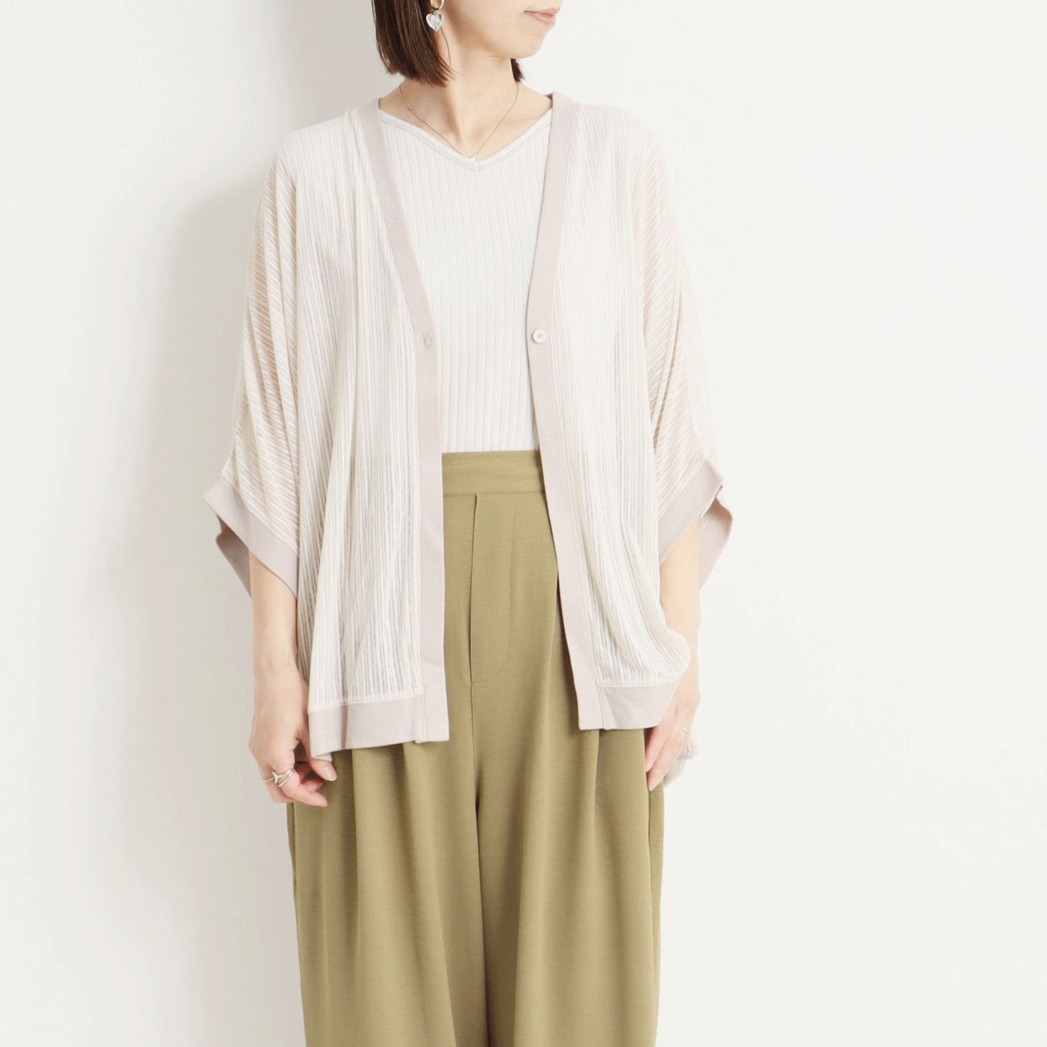 le colis シアーストライプドルマンカーデ