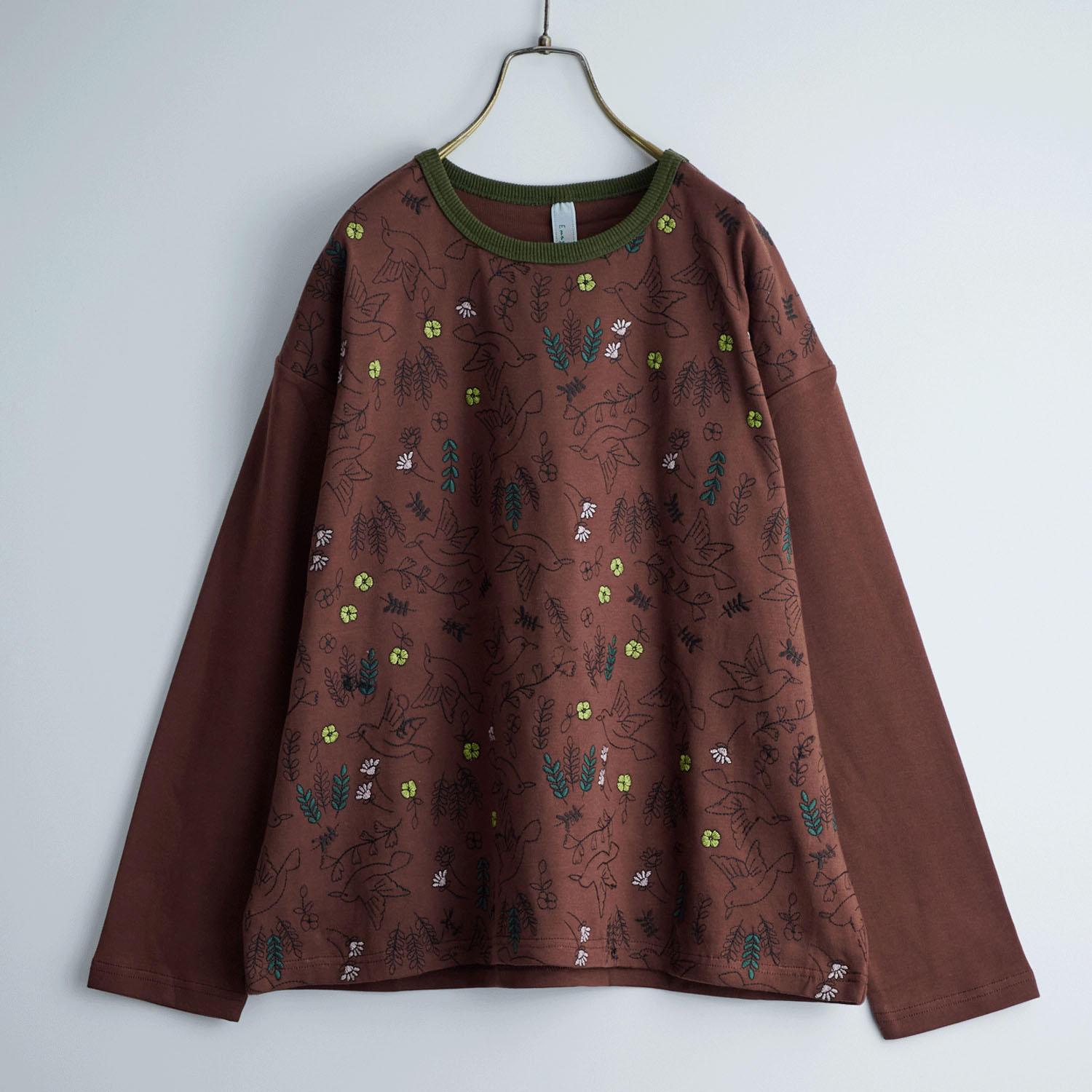 Emago 北欧バード刺繍プルオーバー