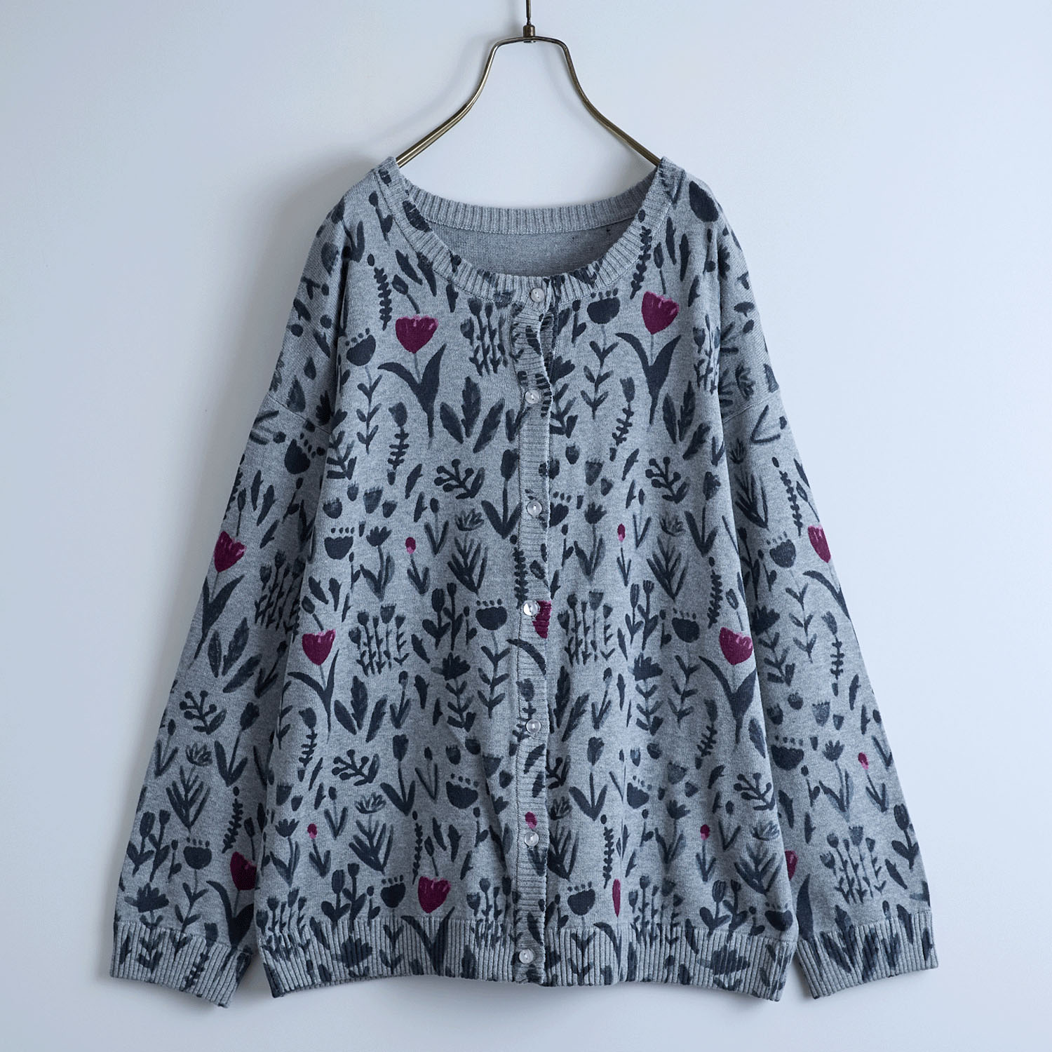 Emago 花水彩プリントカーディガン - 画像2