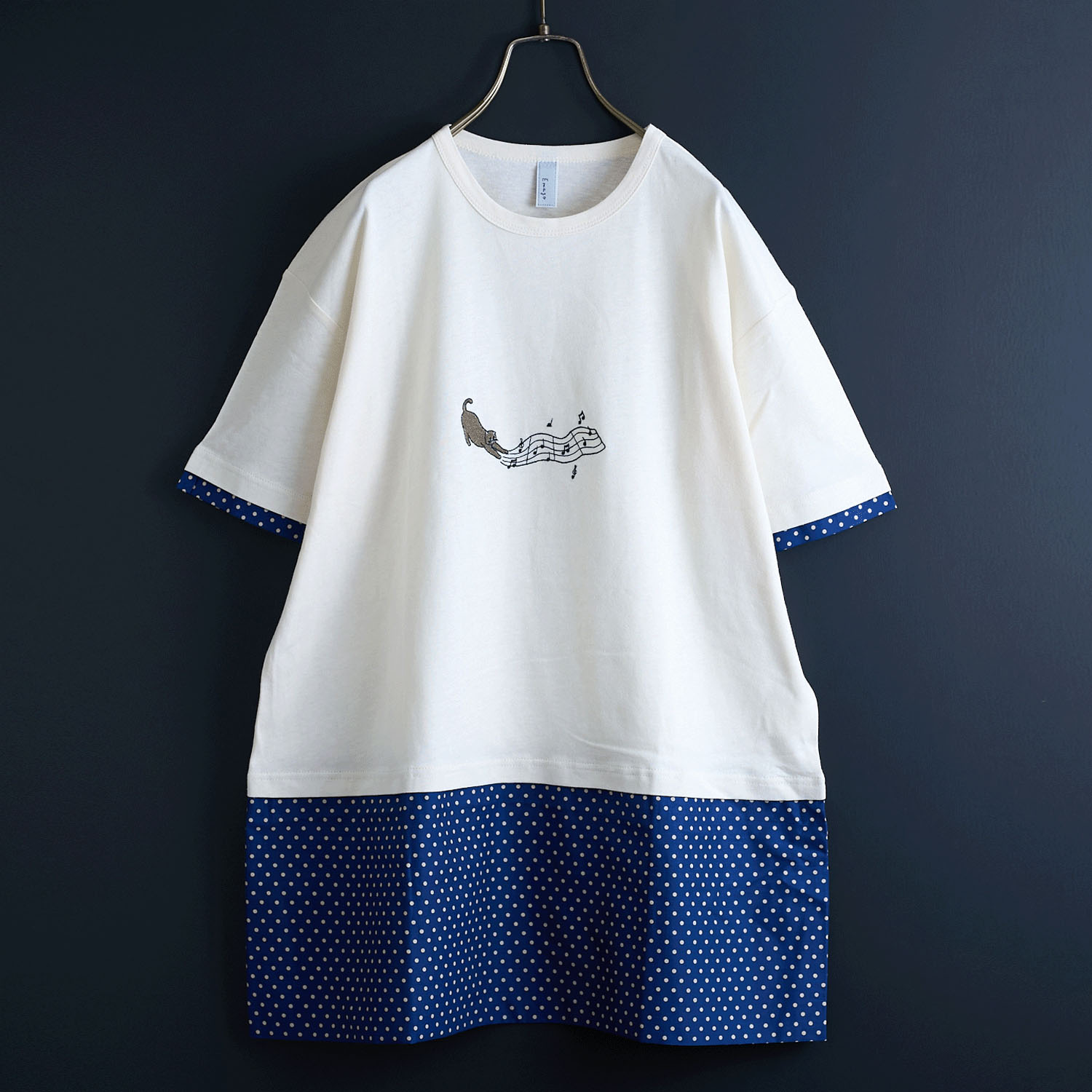 Emago ねこミュージック刺繍チュニック - 画像2