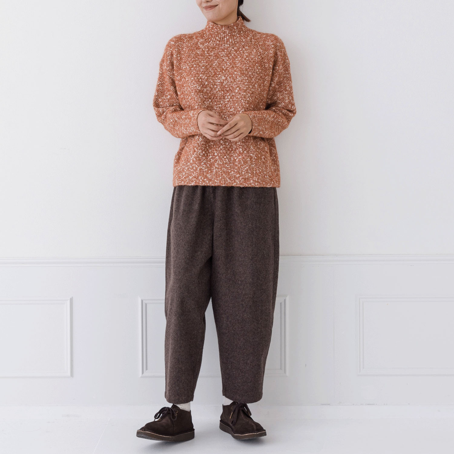 【お取り寄せ】kermu メランジニットカノコ編みハイネックセーター - 画像26