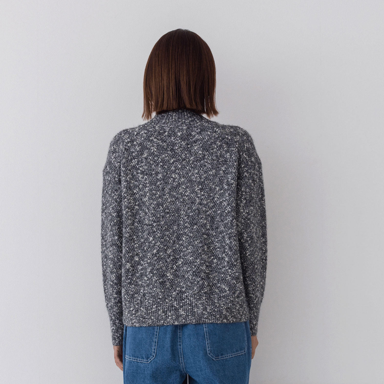 【お取り寄せ】kermu メランジニットカノコ編みハイネックセーター - 画像6