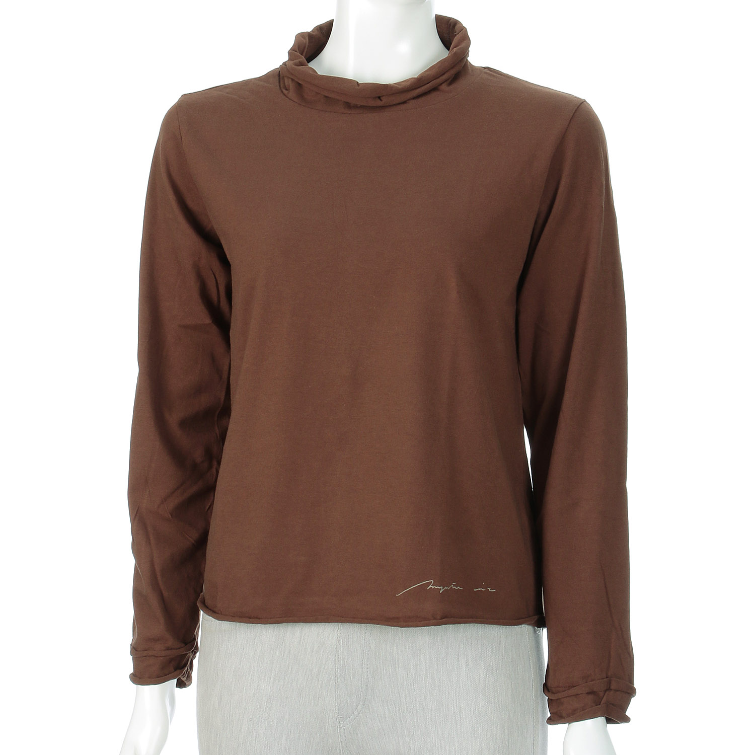 マゼンタ 綿天竺2段ロール長袖 - 画像1