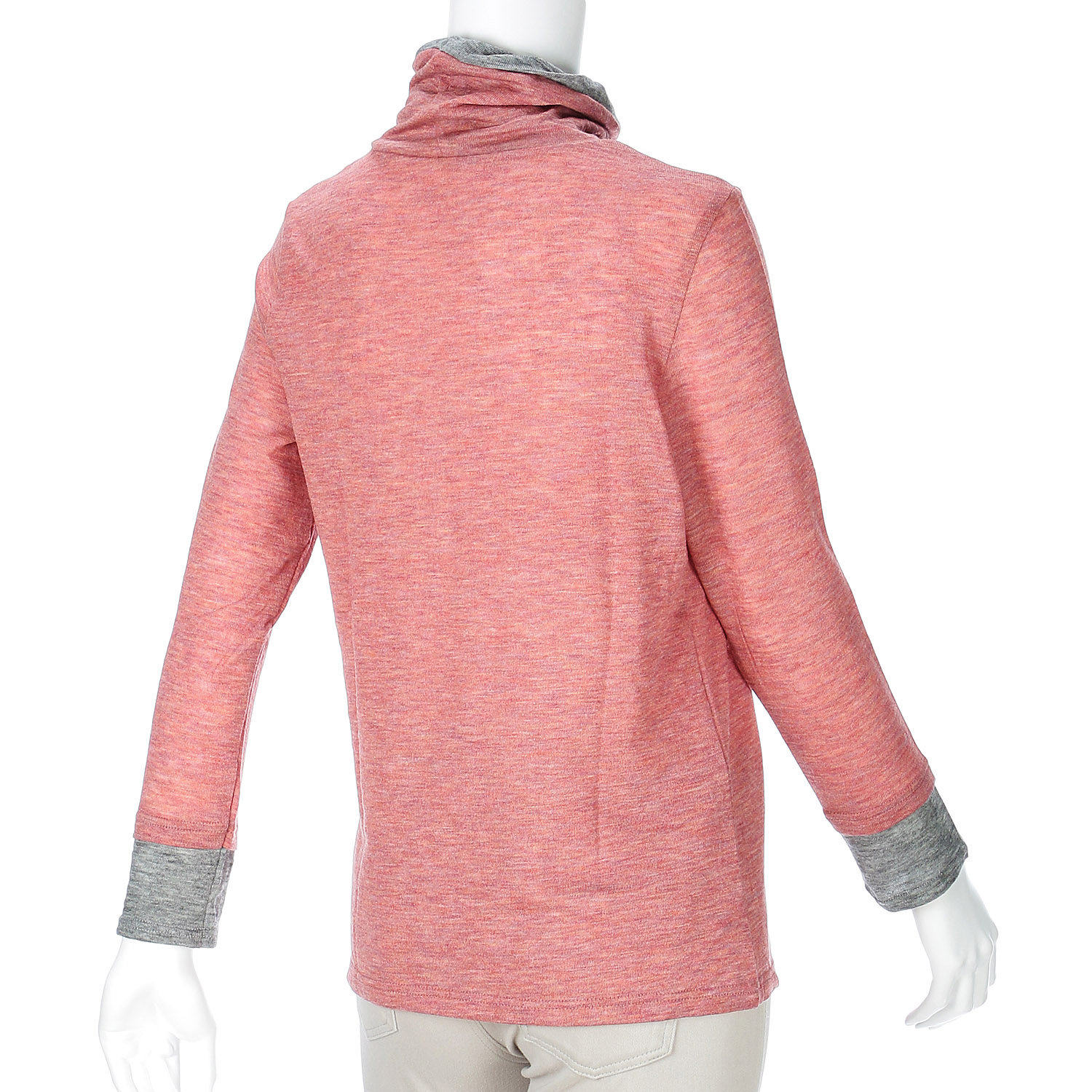 サテンドールひねり配色ハイネックカットソー - 画像15