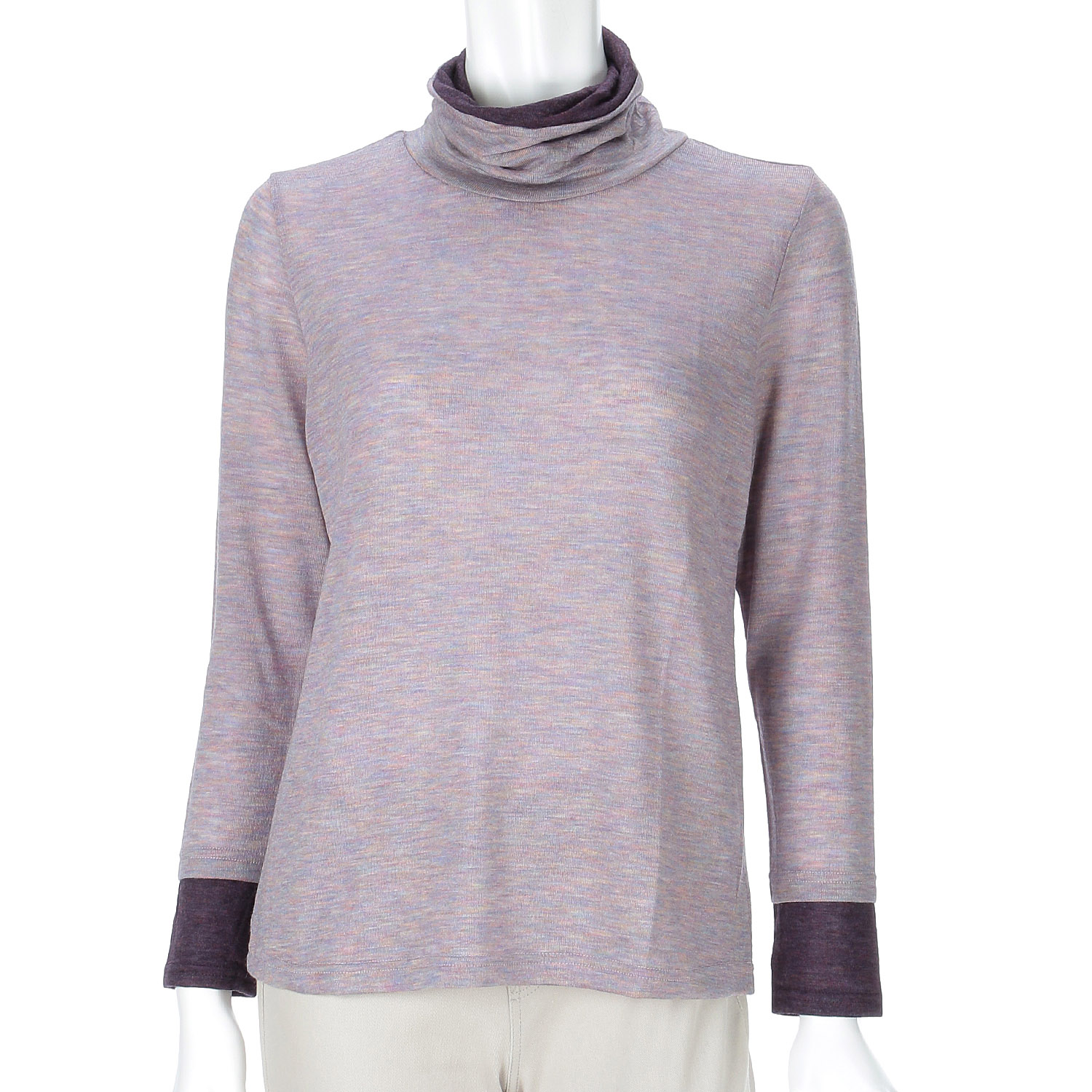 サテンドールひねり配色ハイネックカットソー - 画像31