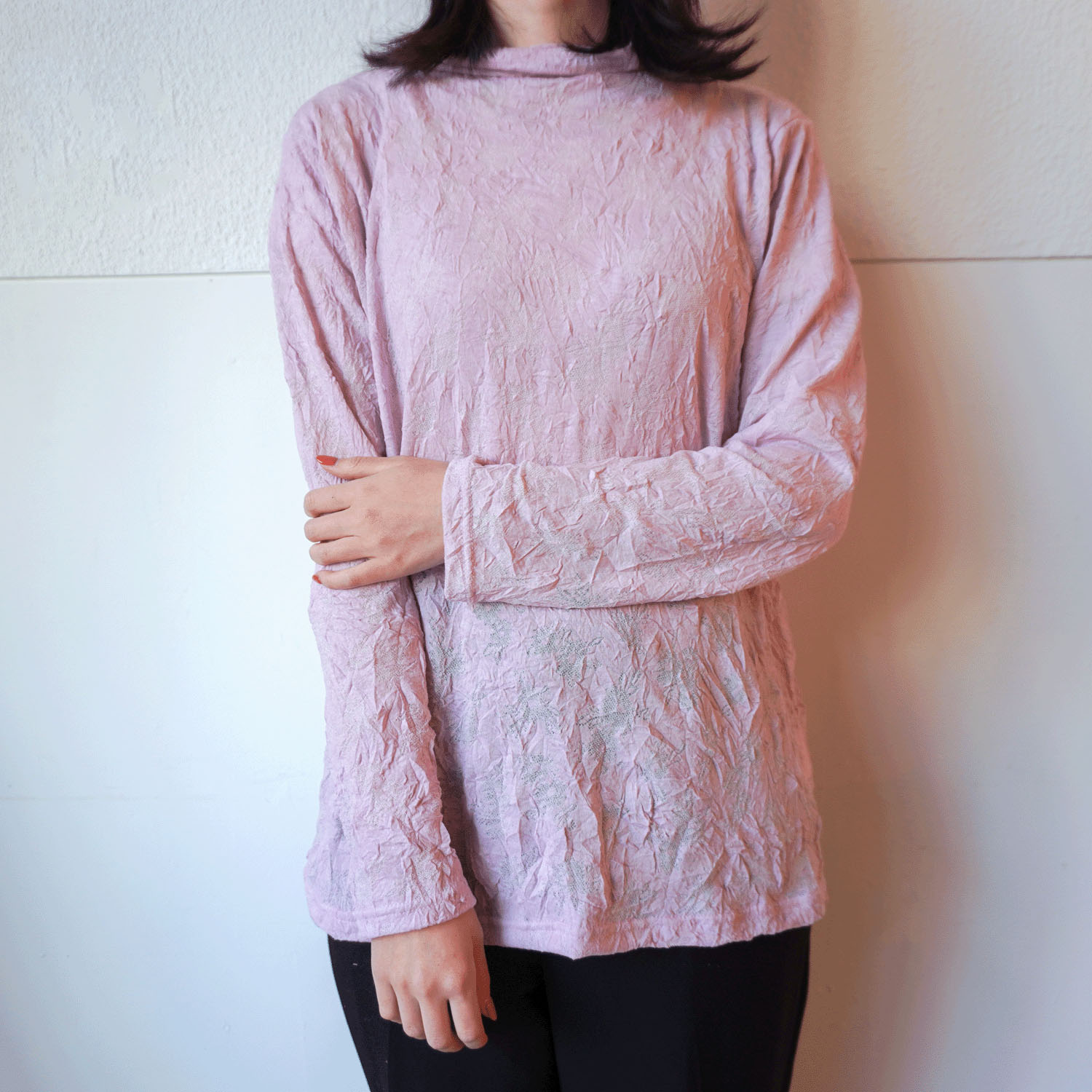 フレアーボトルネックカットソー - 画像1