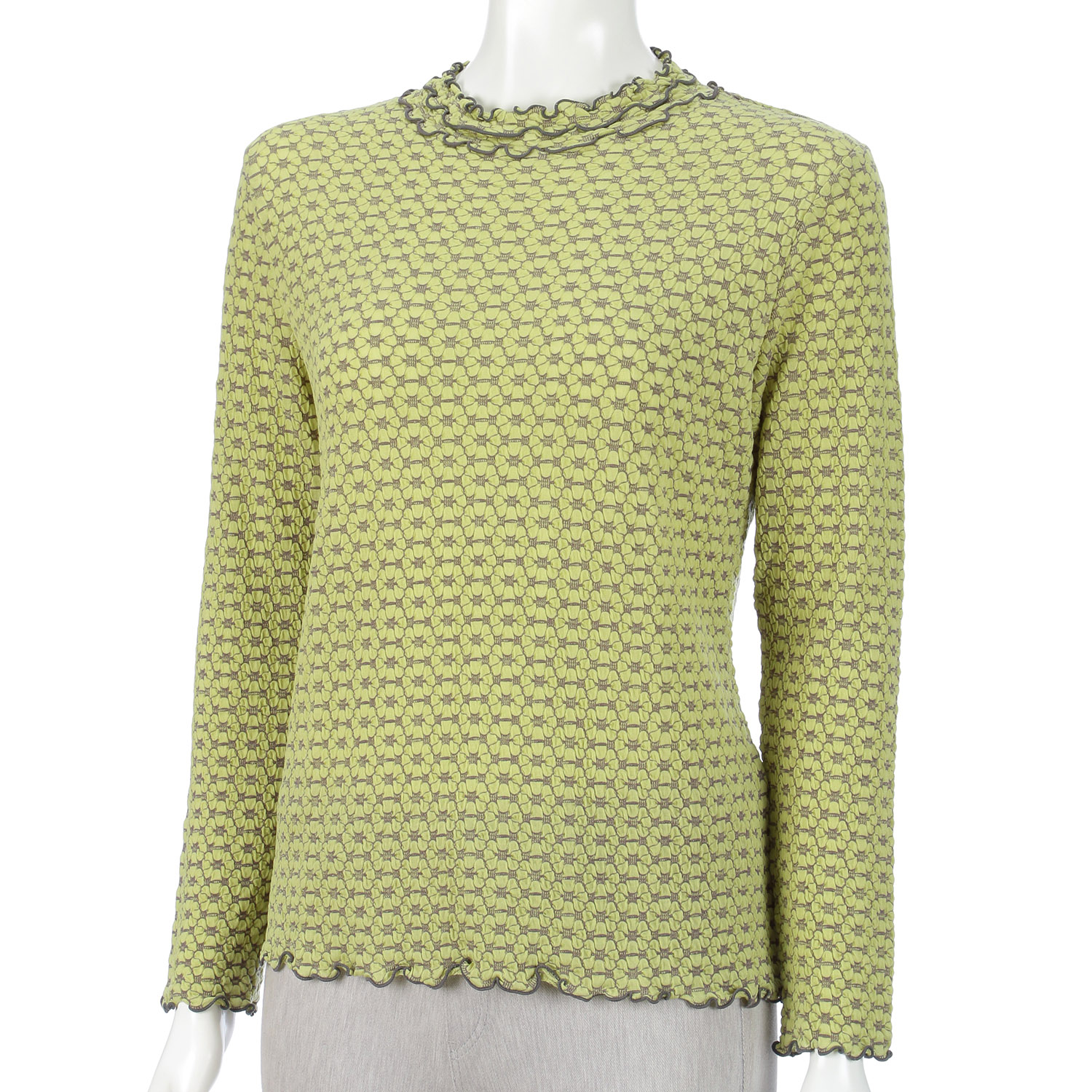 シャーリングジャカード三段メロウネックカットソー - 画像7