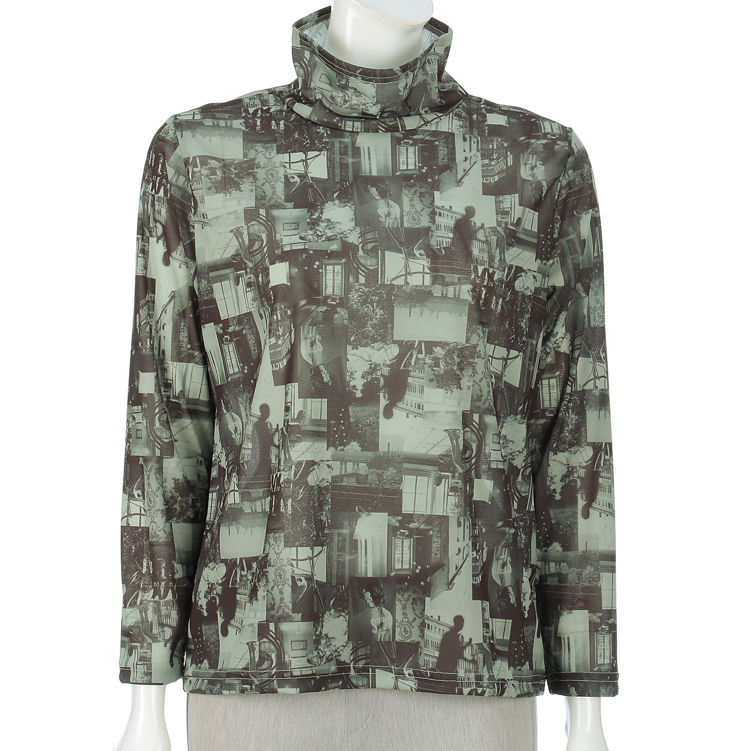 メッシュフォトプリントボトルネックカットソー - 画像3