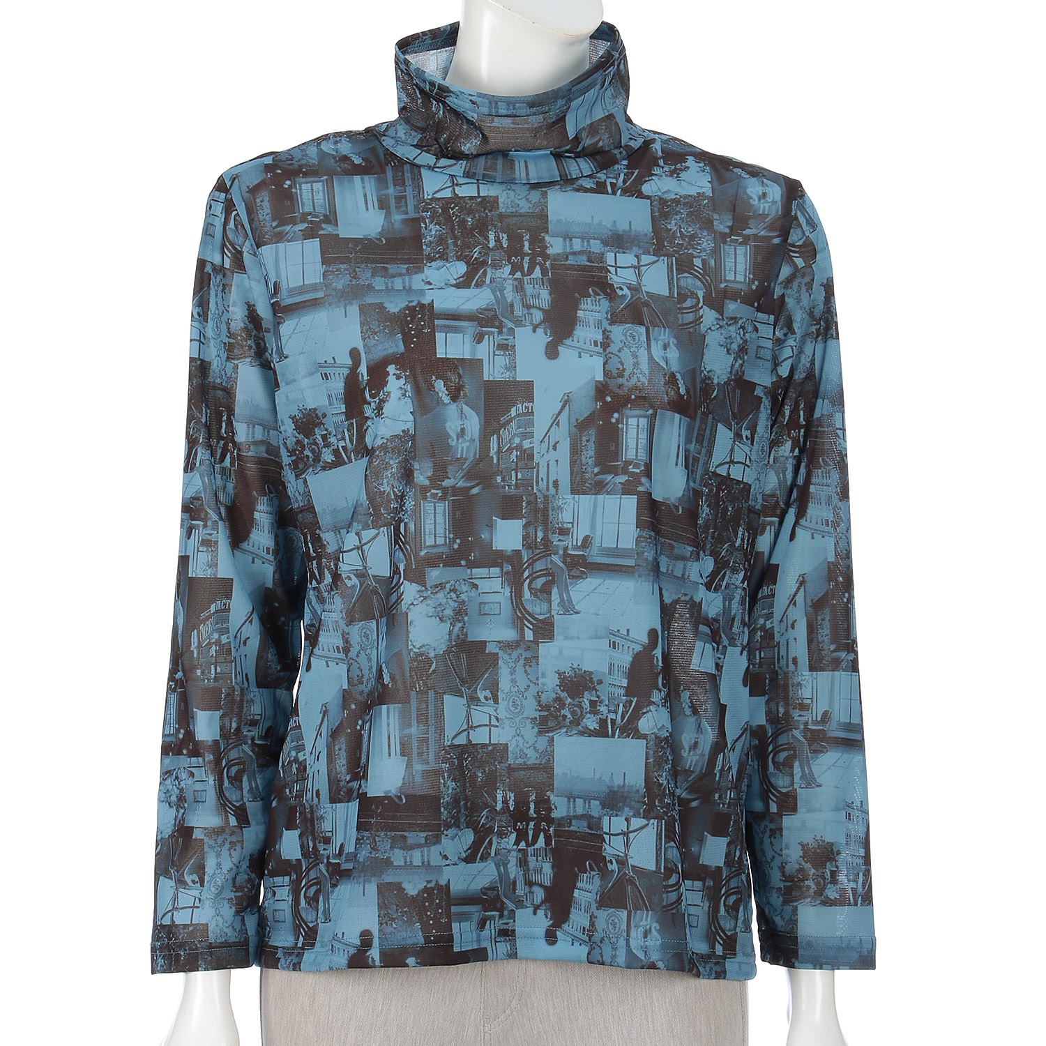 メッシュフォトプリントボトルネックカットソー - 画像4