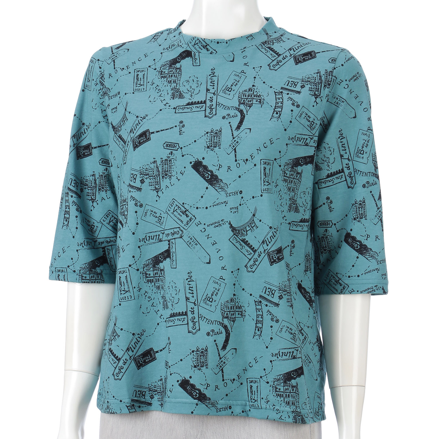 チビハイプリント五分袖カットソー - 画像3