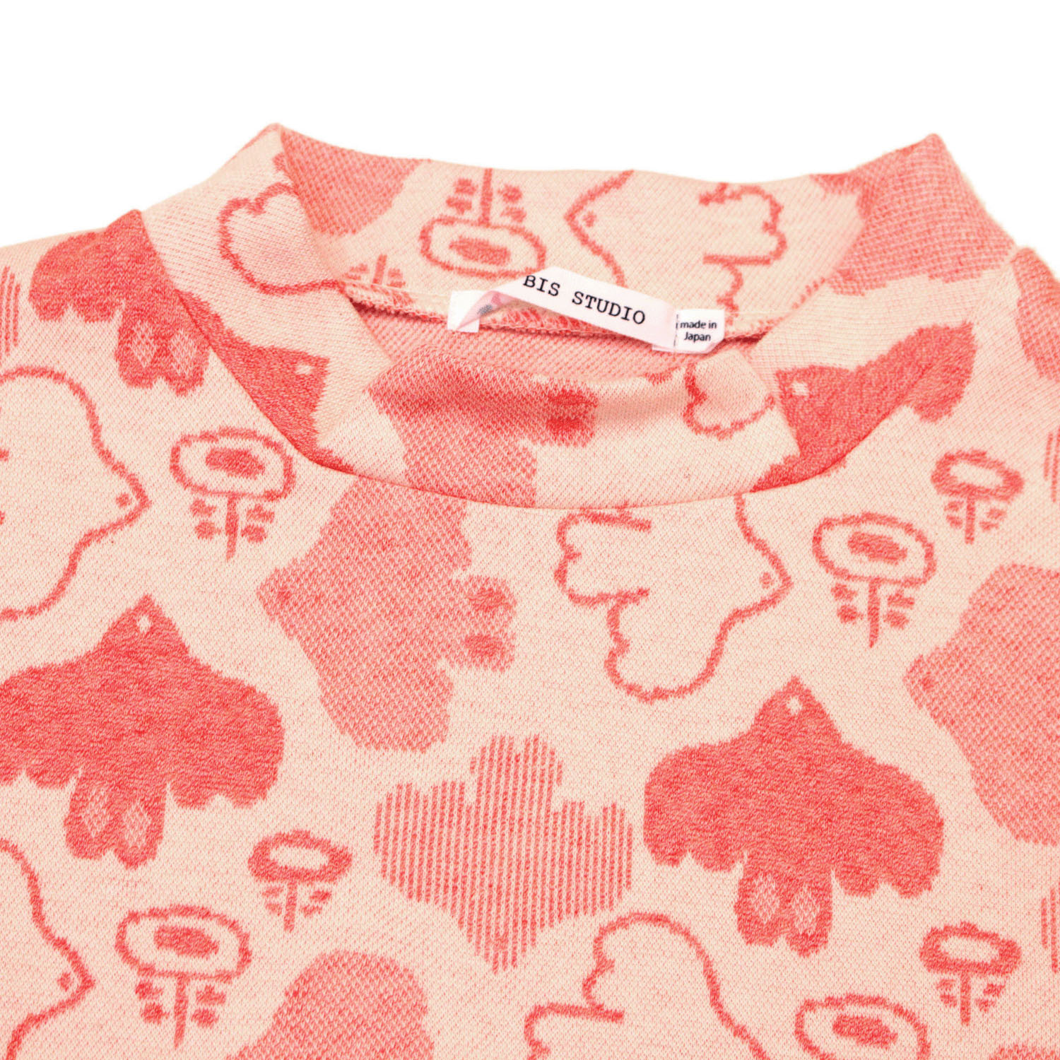 T’BIS STUDIO 長袖バード柄ダブルジャカード起毛ハイネックカットソー - 画像5