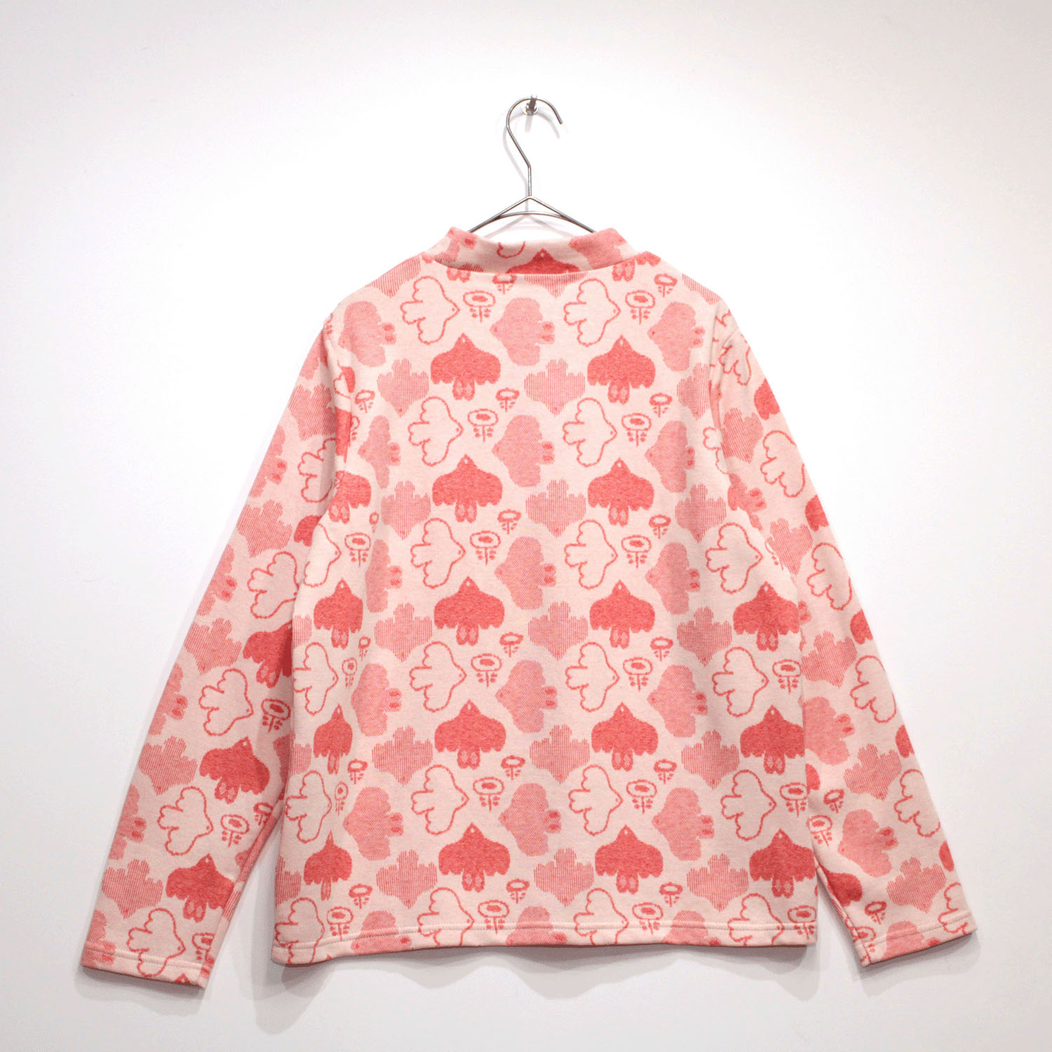 T’BIS STUDIO 長袖バード柄ダブルジャカード起毛ハイネックカットソー - 画像8