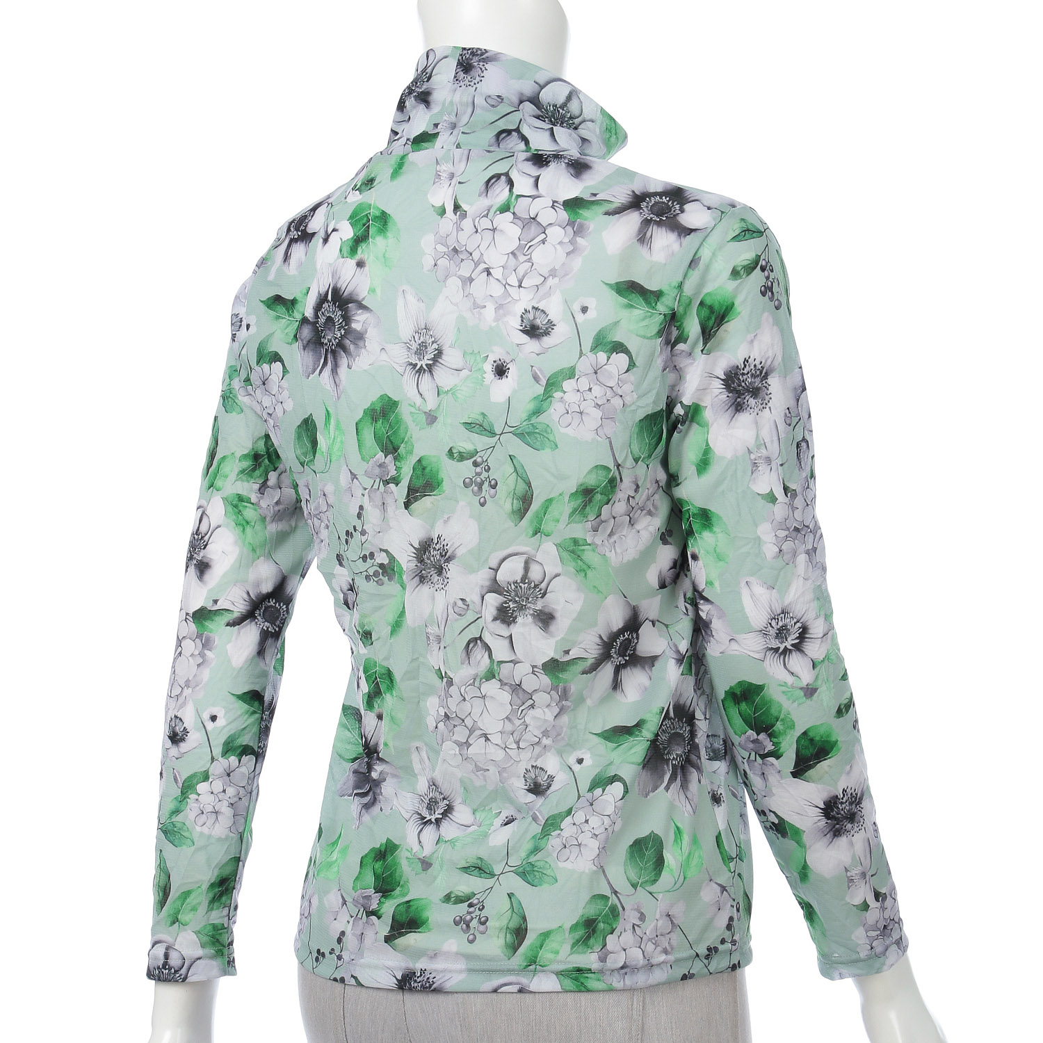 トリプルメッシュシワ加工転写プリント紫陽花柄 - 画像5