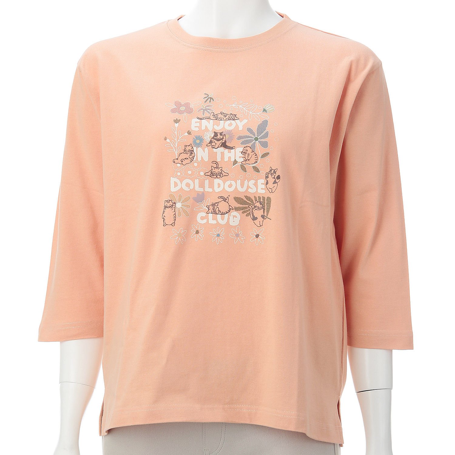 DDCLUB 7分袖T ネコロゴ - 画像4