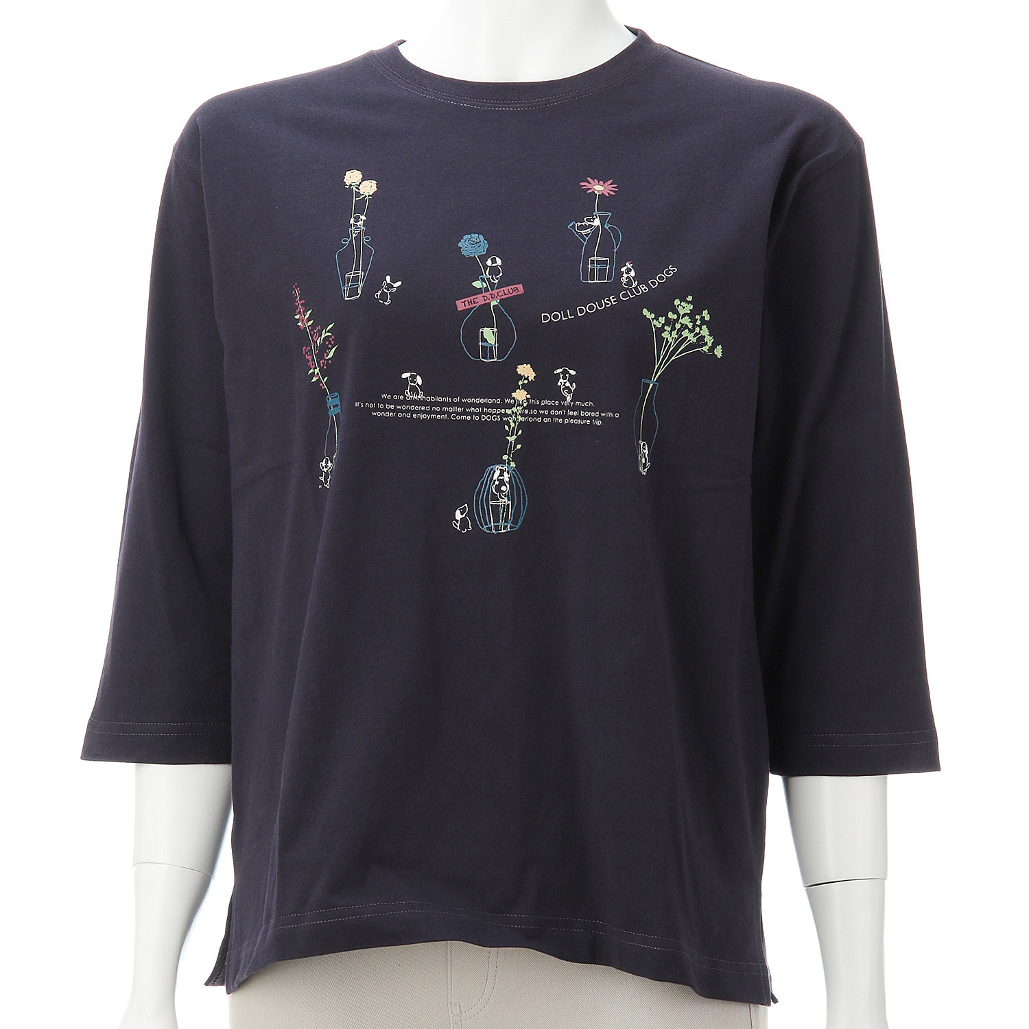 DDCLUB  7分袖T クレヨン犬花瓶 - 画像9