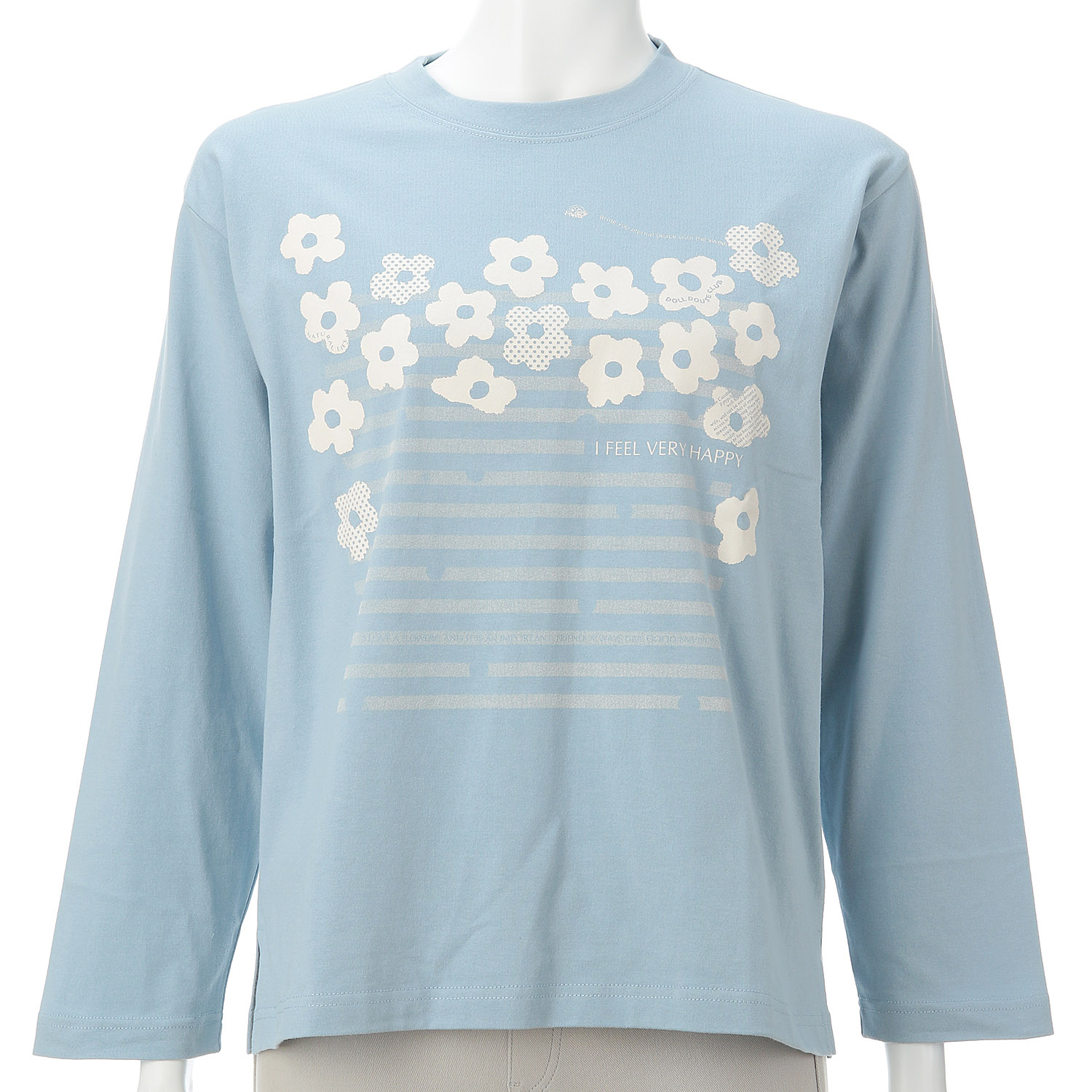 DDCLUB 長袖T 花ボーダー