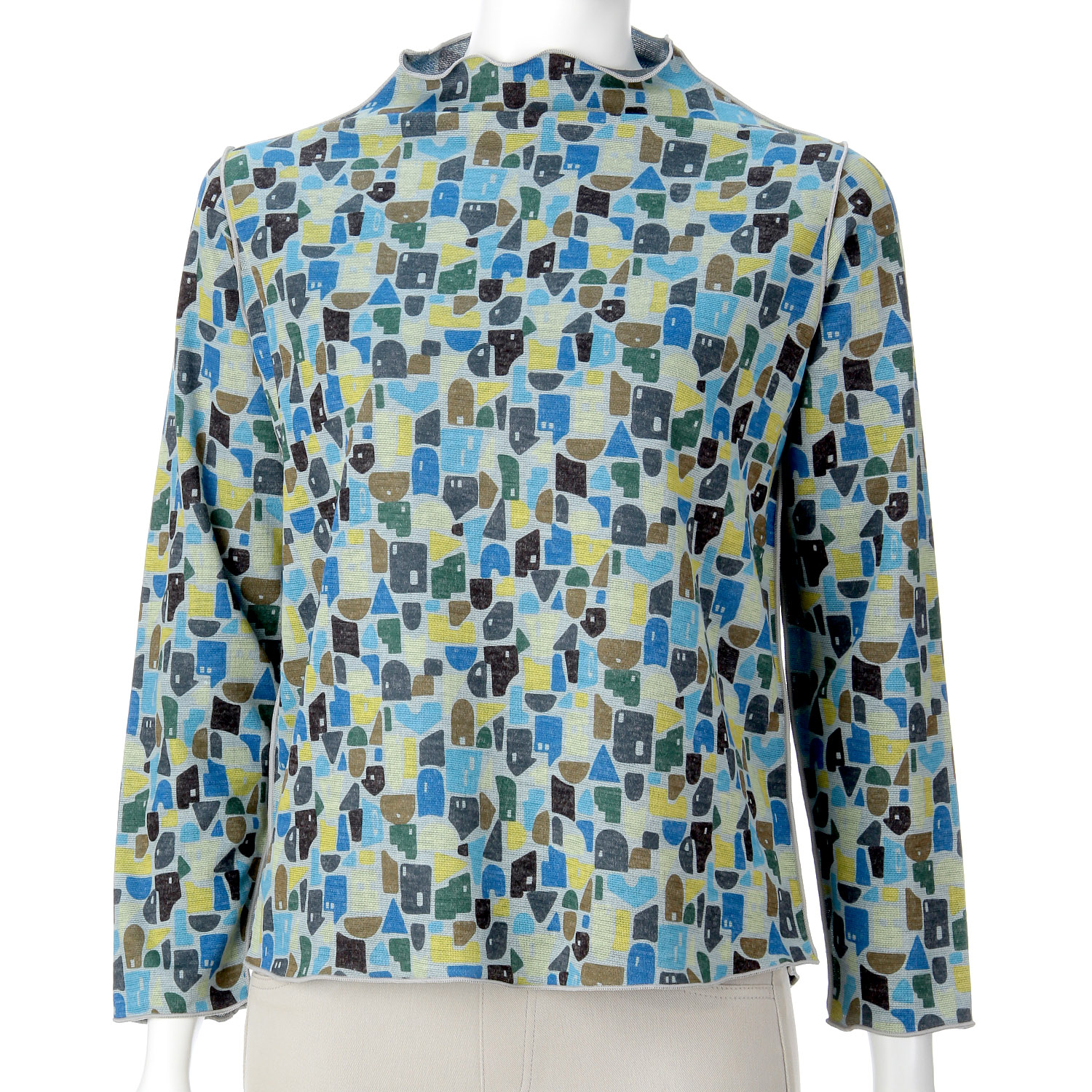 リバーシブルプリントボトルネックプルオーバー - 画像2