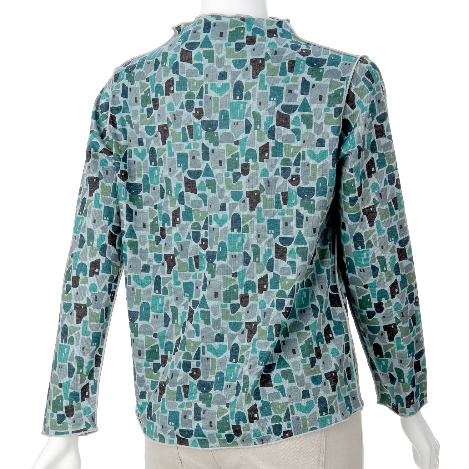 リバーシブルプリントボトルネックプルオーバー - 画像6