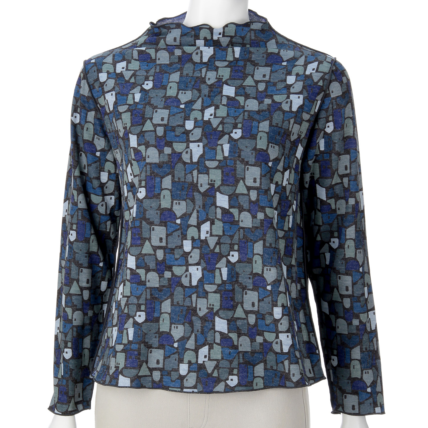 リバーシブルプリントボトルネックプルオーバー - 画像8