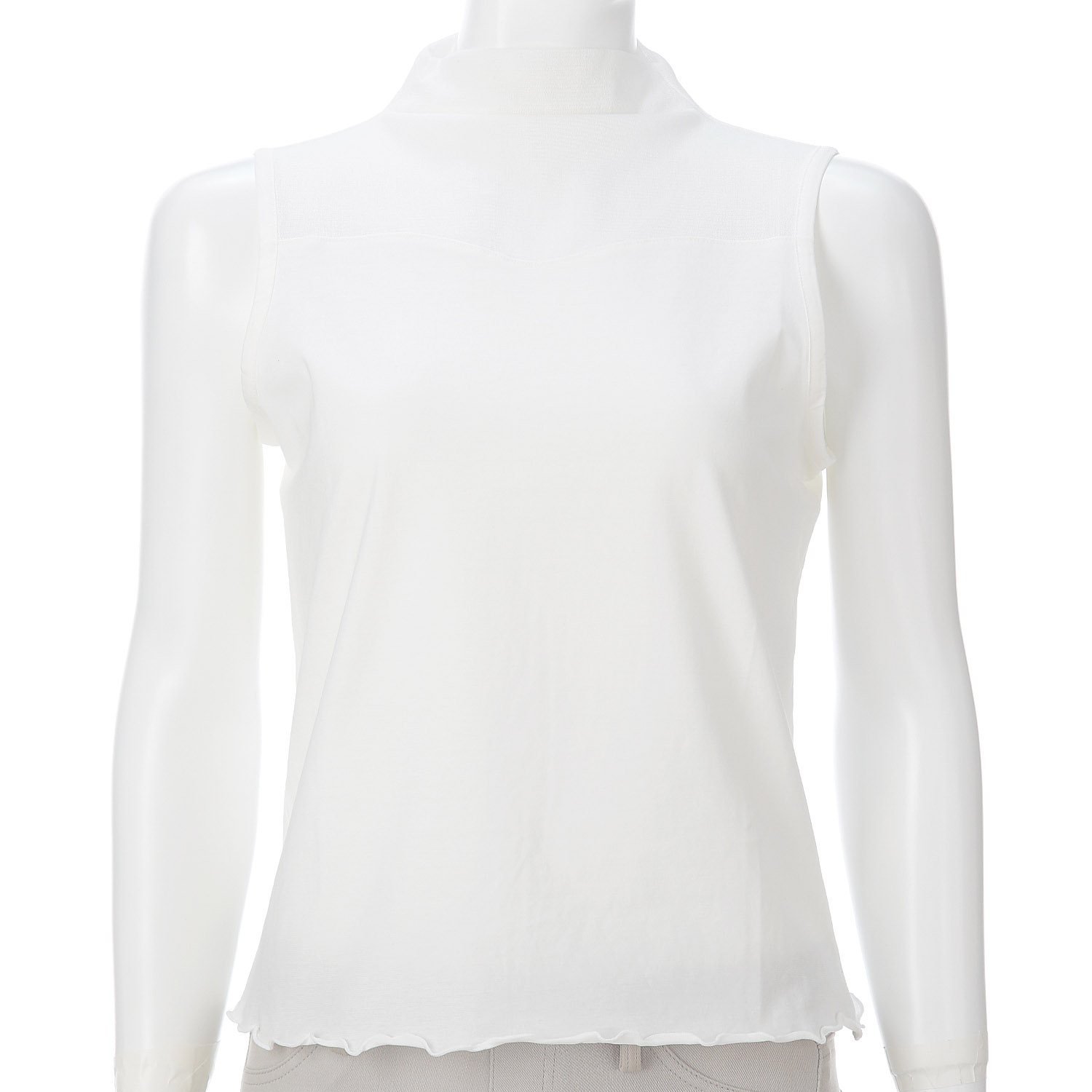 チュール切替えノースリーブ