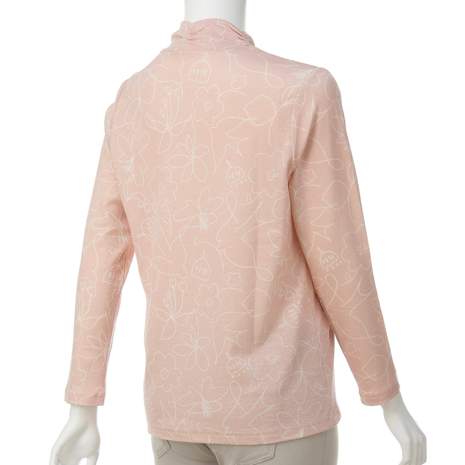 線柄プリントシャーリングネックカットソー - 画像5