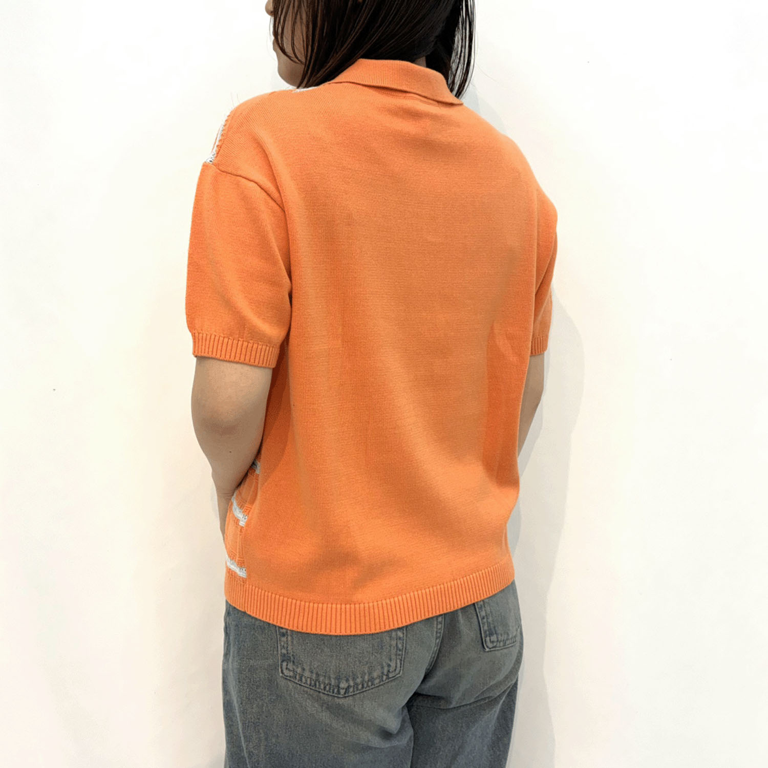 T’BIS STUDIO ボーダー柄半袖サマーニットポロシャツ - 画像3