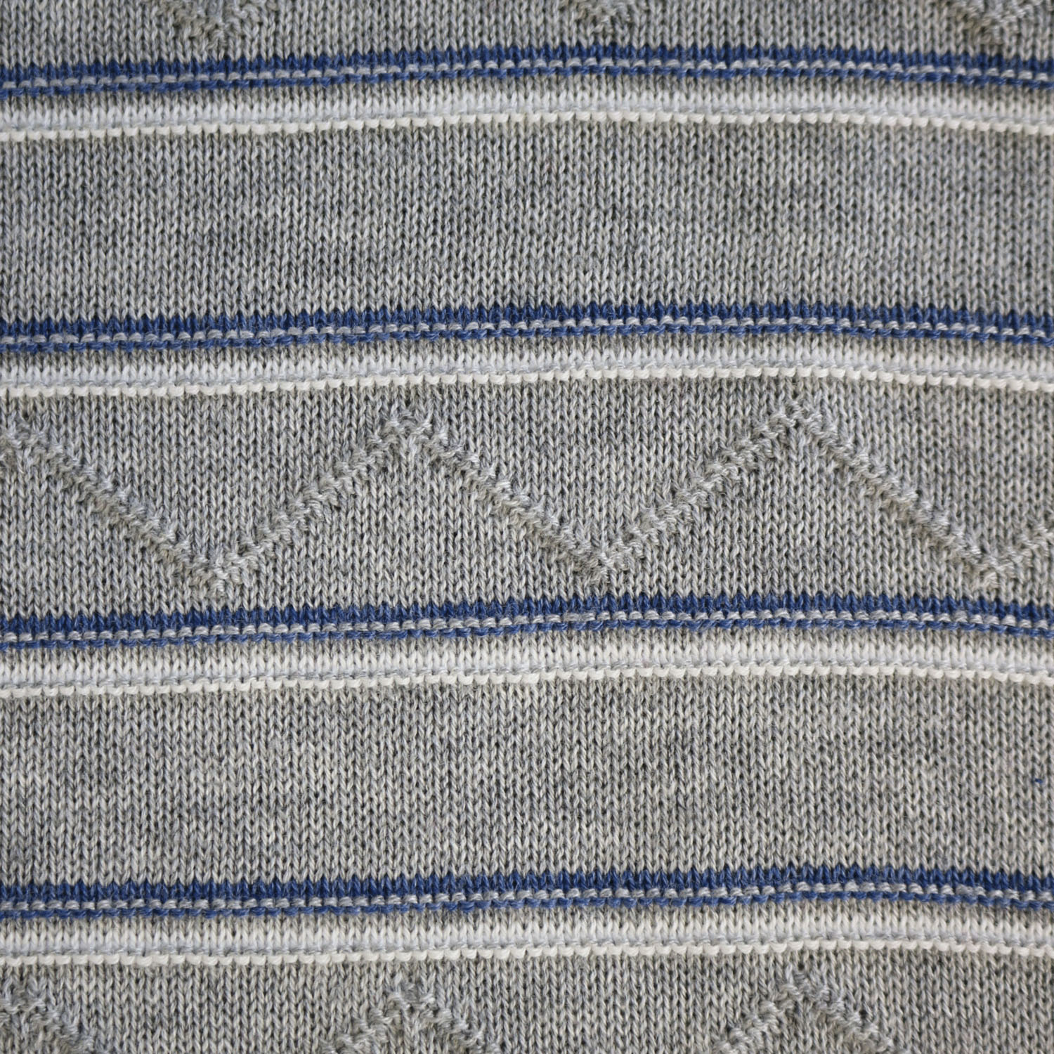 T’BIS STUDIO ボーダージグザグ柄半袖サマーニットポロシャツ - 画像2