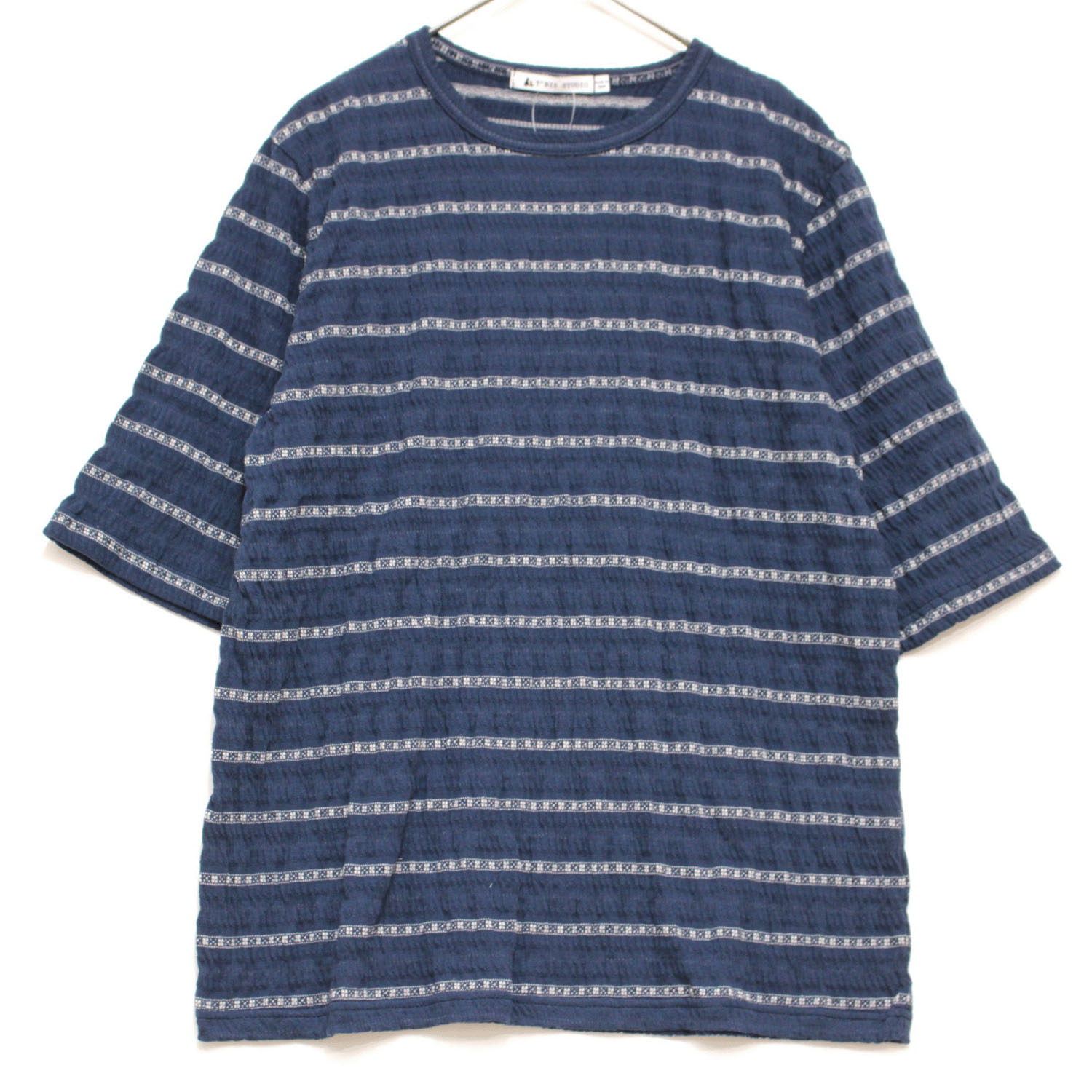 T’BIS STUDIO  シャーリングジャカードクローバー柄5分袖Tシャツ - 画像5