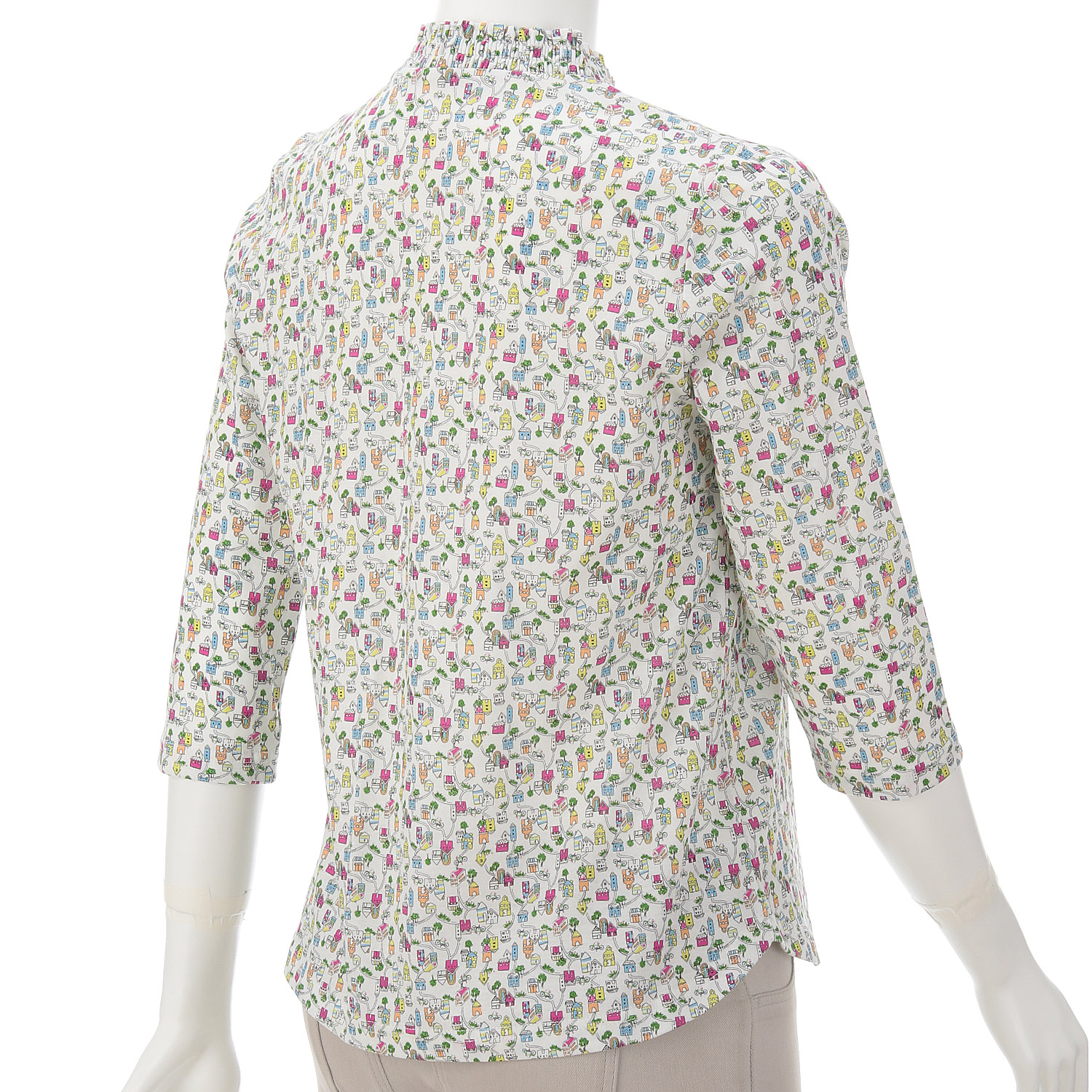 SZ天竺プリントシャーリング衿七分袖カットソー - 画像4