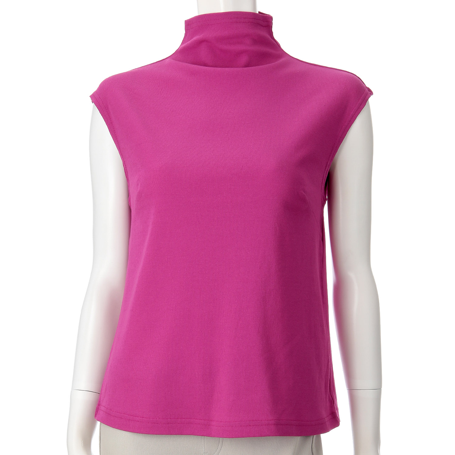 マチ付きボトルネックタンクトップ