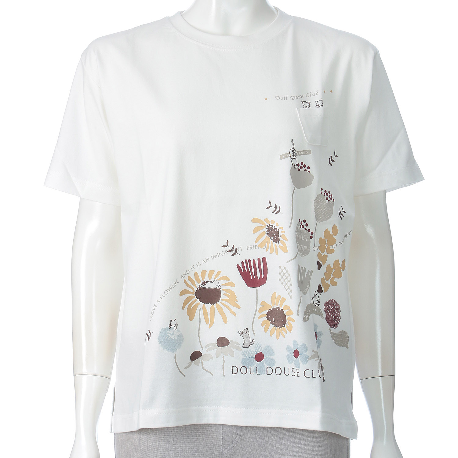 DDCLUB プリントT ネコFLOWER - 画像2