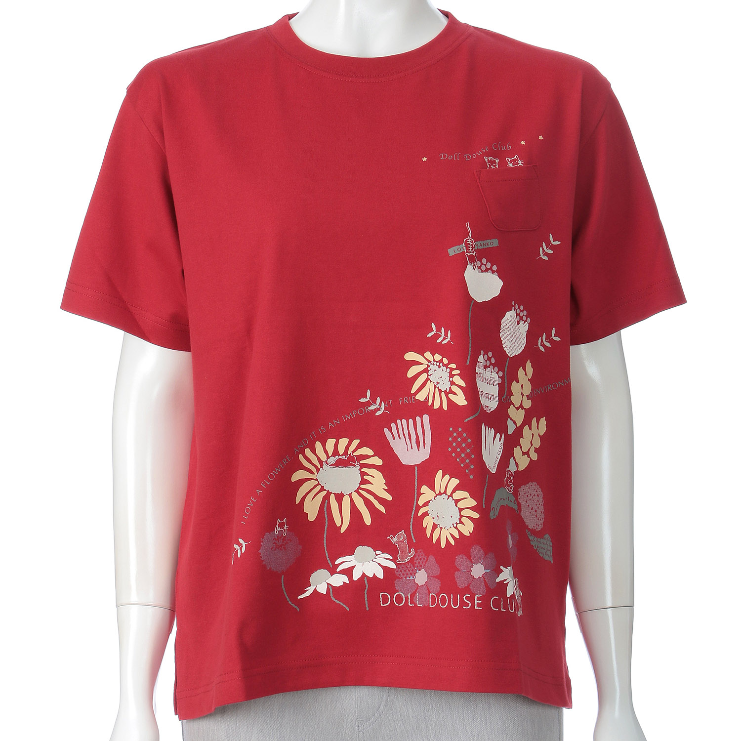 DDCLUB プリントT ネコFLOWER - 画像5