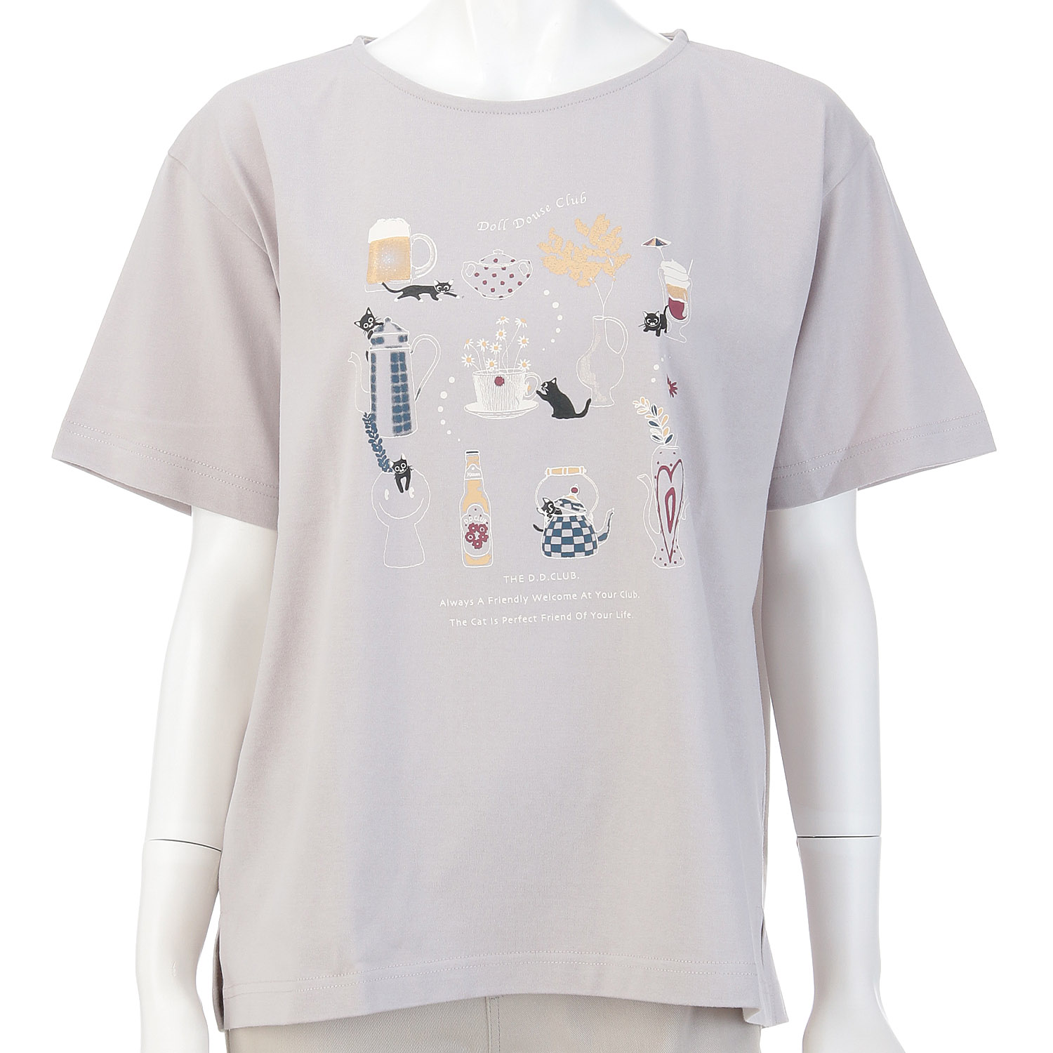 DDCLUB プリントT ネコDRINK - 画像2