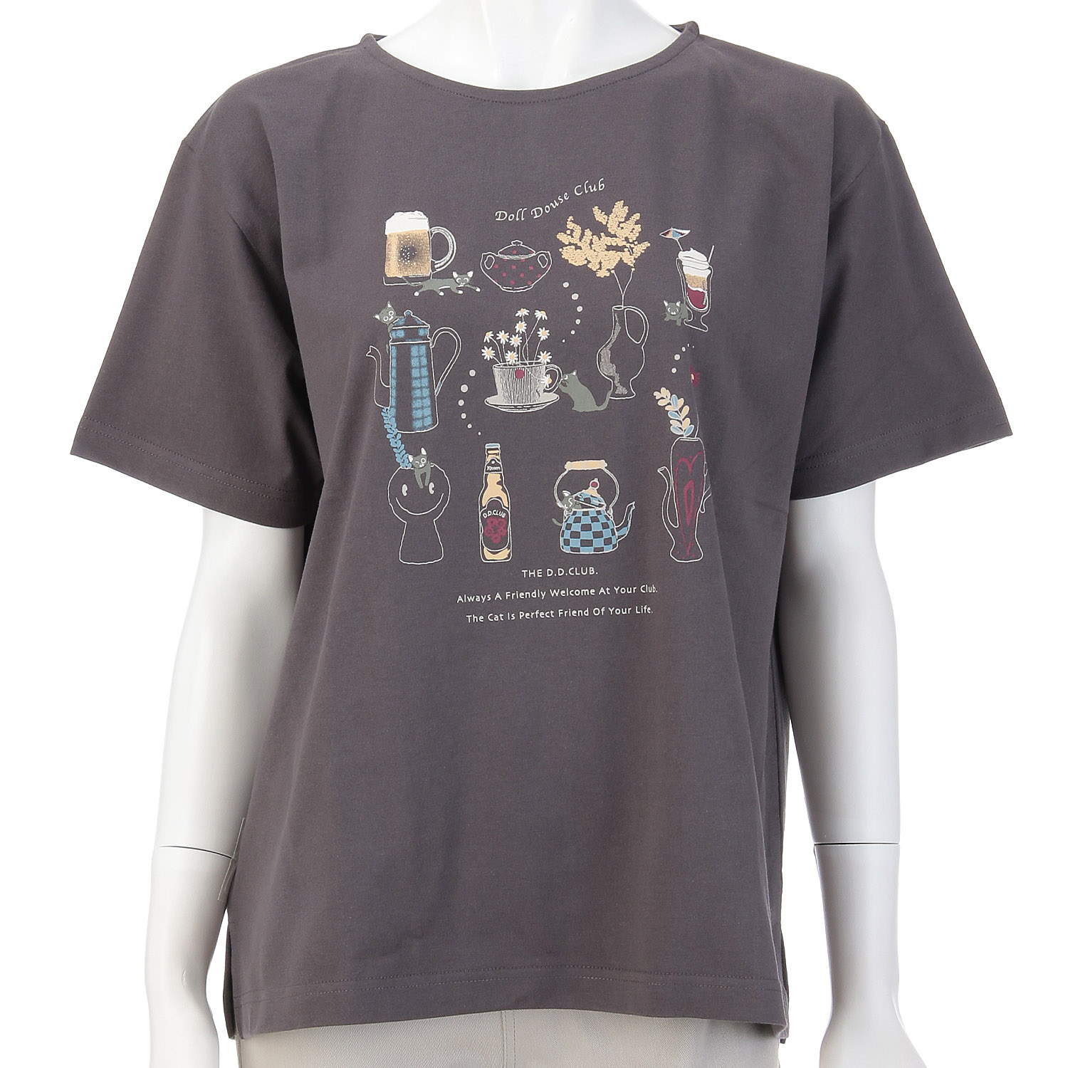 DDCLUB プリントT ネコDRINK - 画像3
